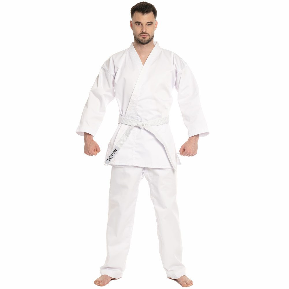 JELEX Karateanzug "Kihaku" Karateanzug mit Gürtel (3-tlg., Set bestehend aus Jacke, Hose und Gürtel), für Erwachsene und Kinder