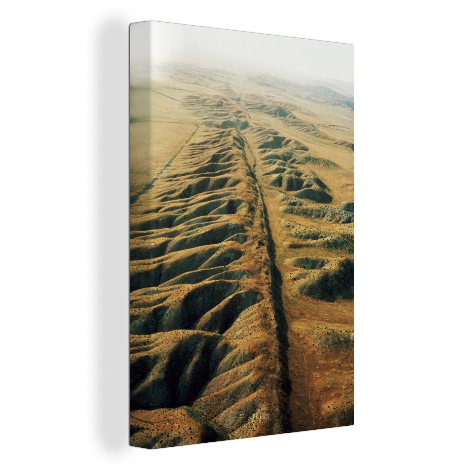 OneMillionCanvasses® Leinwandbild San-Andreas-Verwerfungslinie, (1 St), Leinwandbild fertig bespannt inkl. Zackenaufhänger, Gemälde, 20x30 cm | Leinwandbilder