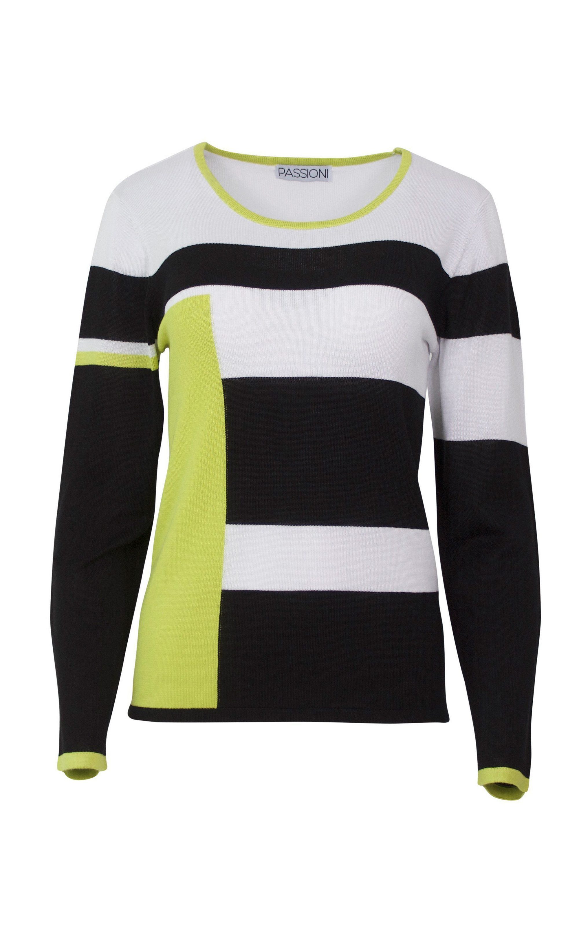 Passioni Strickpullover moderner Colourblock Pullover mit günstig online kaufen