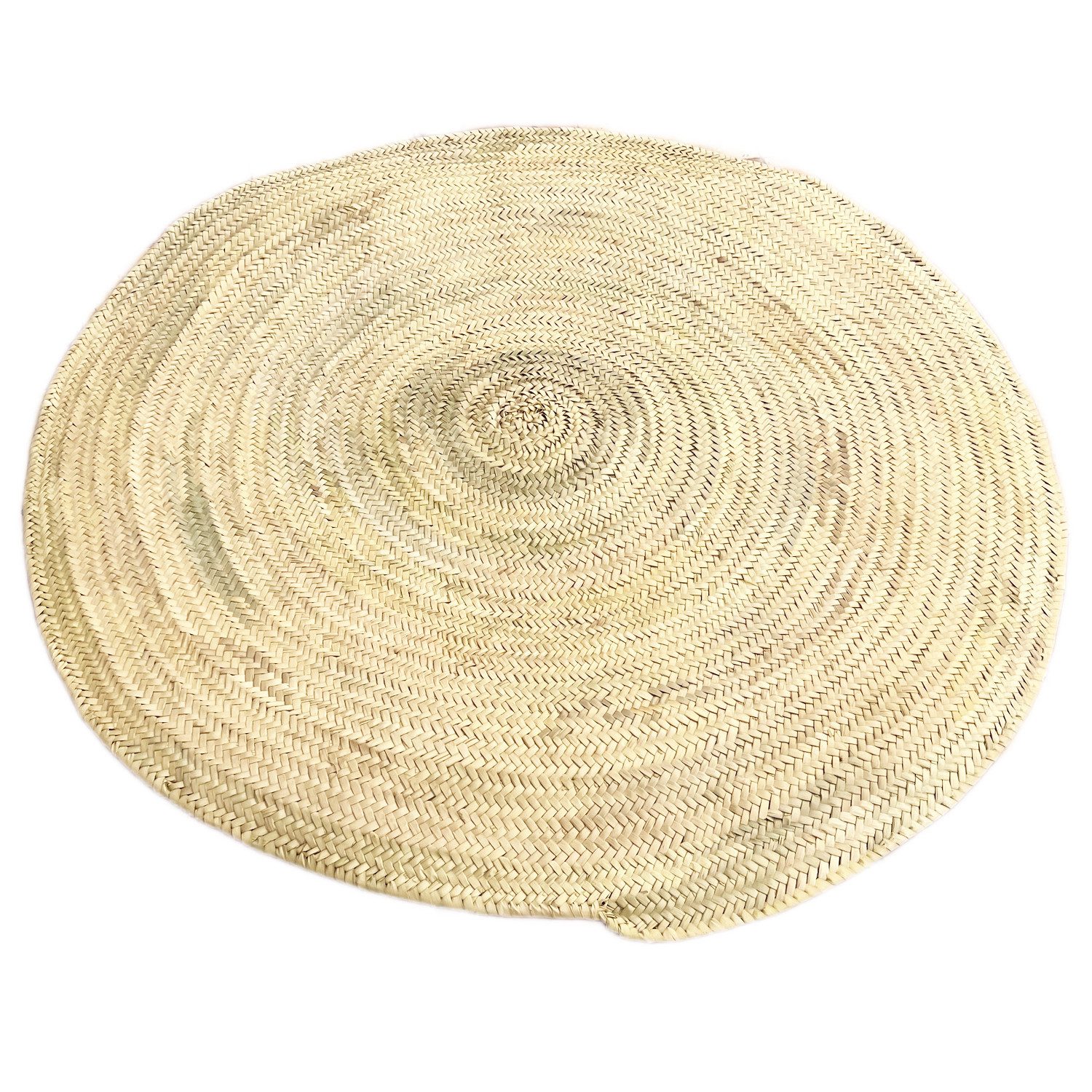 Marrakesch Orient & Mediterran Interior Teppich Boho Teppich Pampa handgefertigt aus Palmblatt in Beige Natur 80 cm, Höhe: 1 mm, Handarbeit
