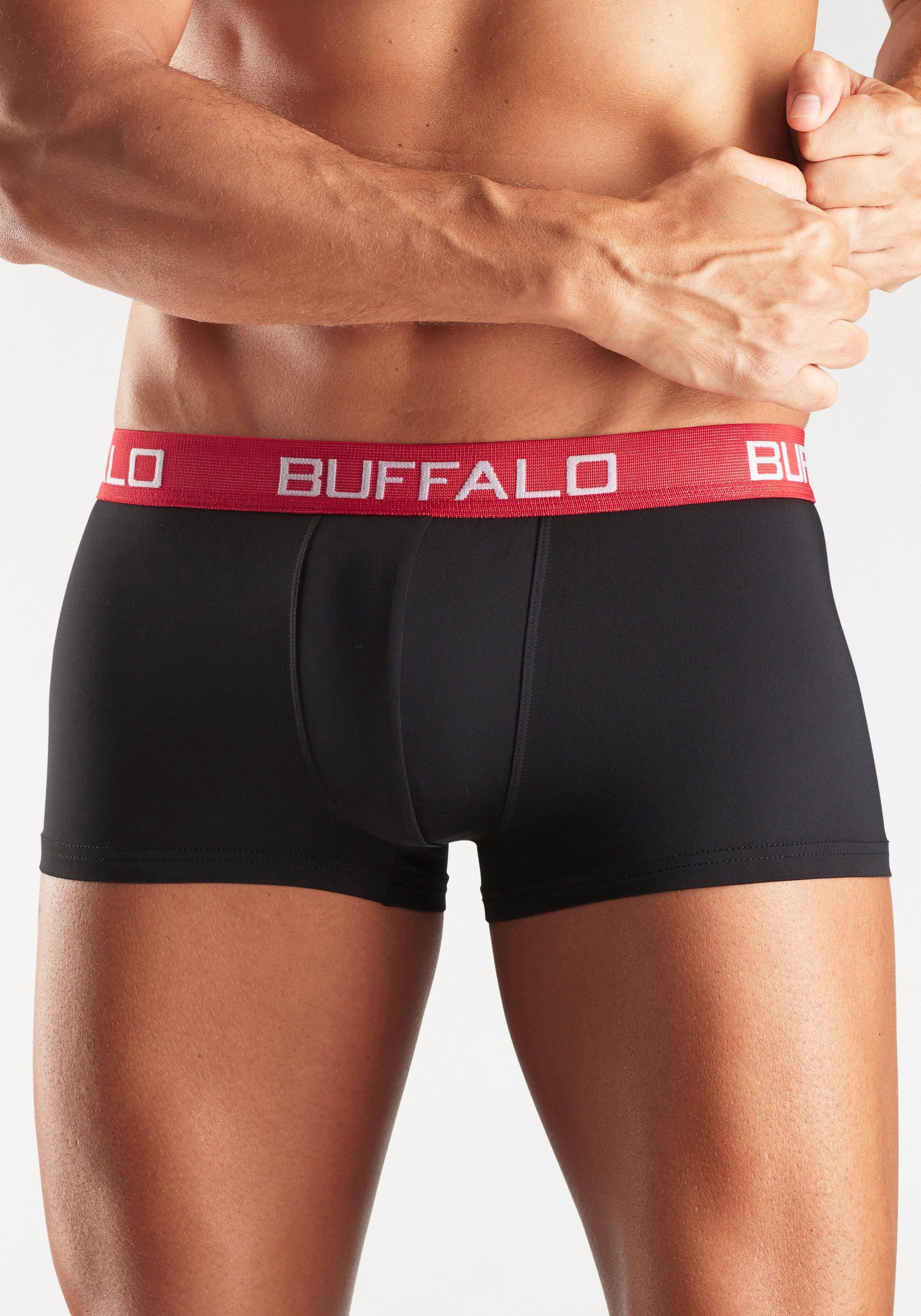 Buffalo Boxershorts mit Kontrastbund schwarz-bunt in Hipster-Form 4-St) (Packung