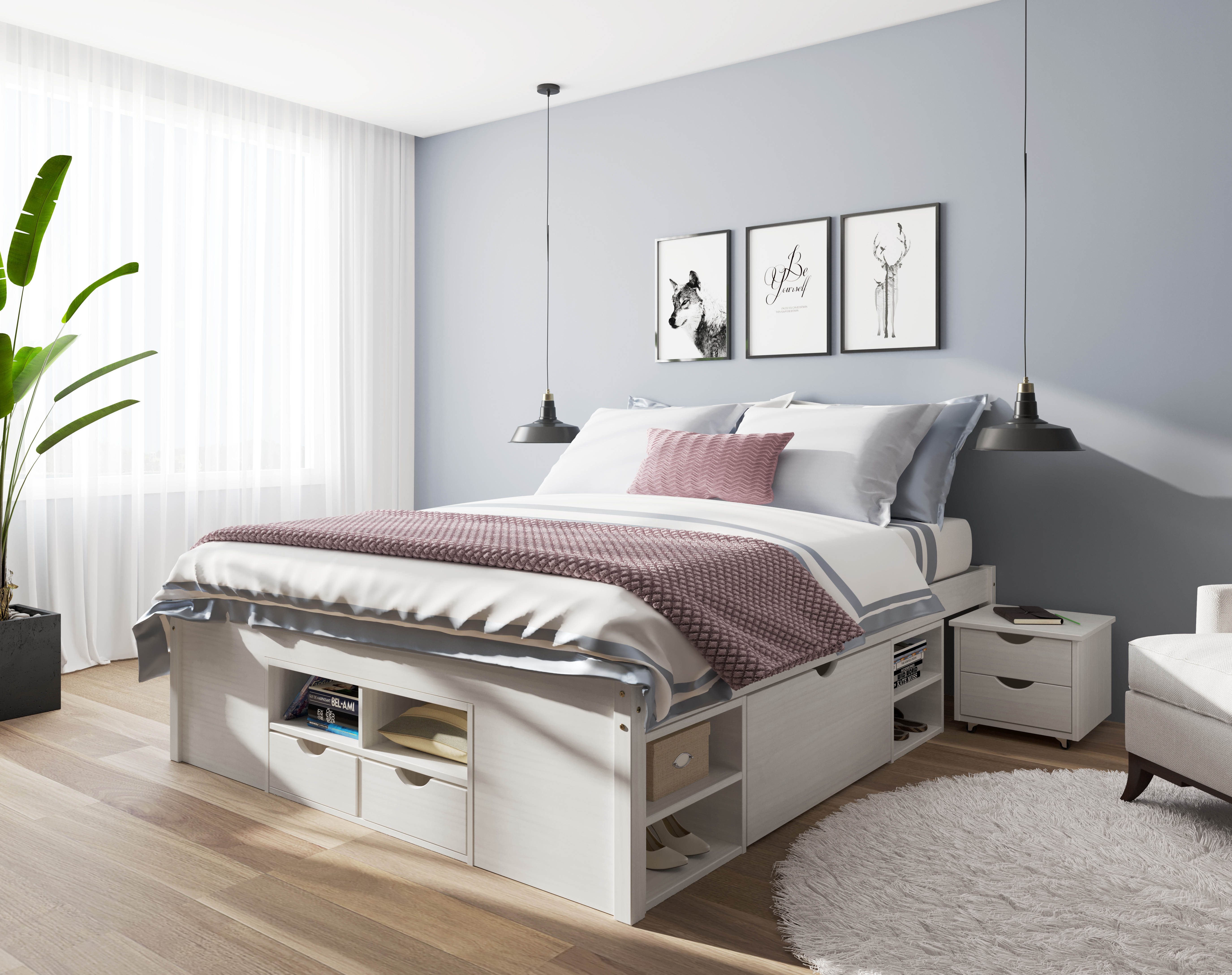 Inter Link Funktionsbett Till 160x200, aus Massivholz, mit Rollrost und Nac günstig online kaufen