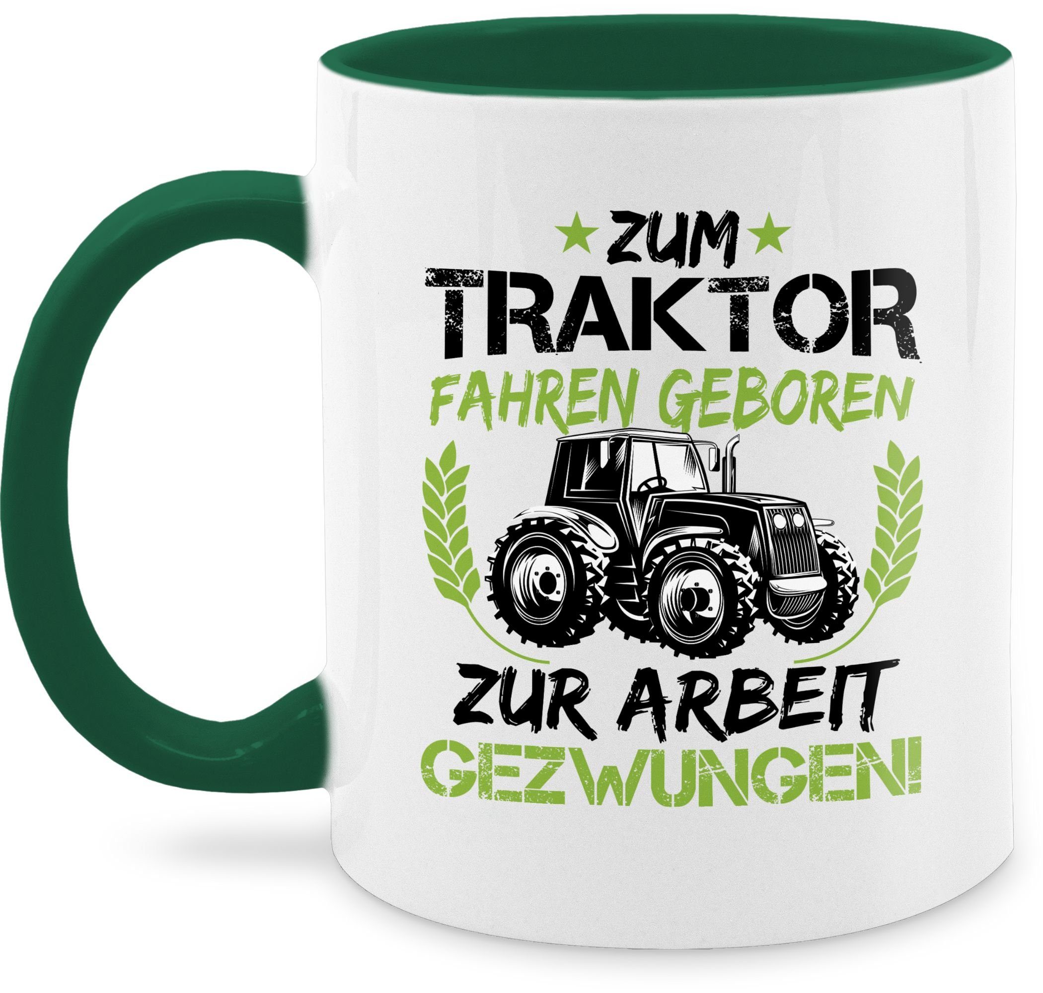 Shirtracer Tasse Zum Traktor fahren geboren - grün/schwarz, Keramik, Traktor 1 Petrolgrün
