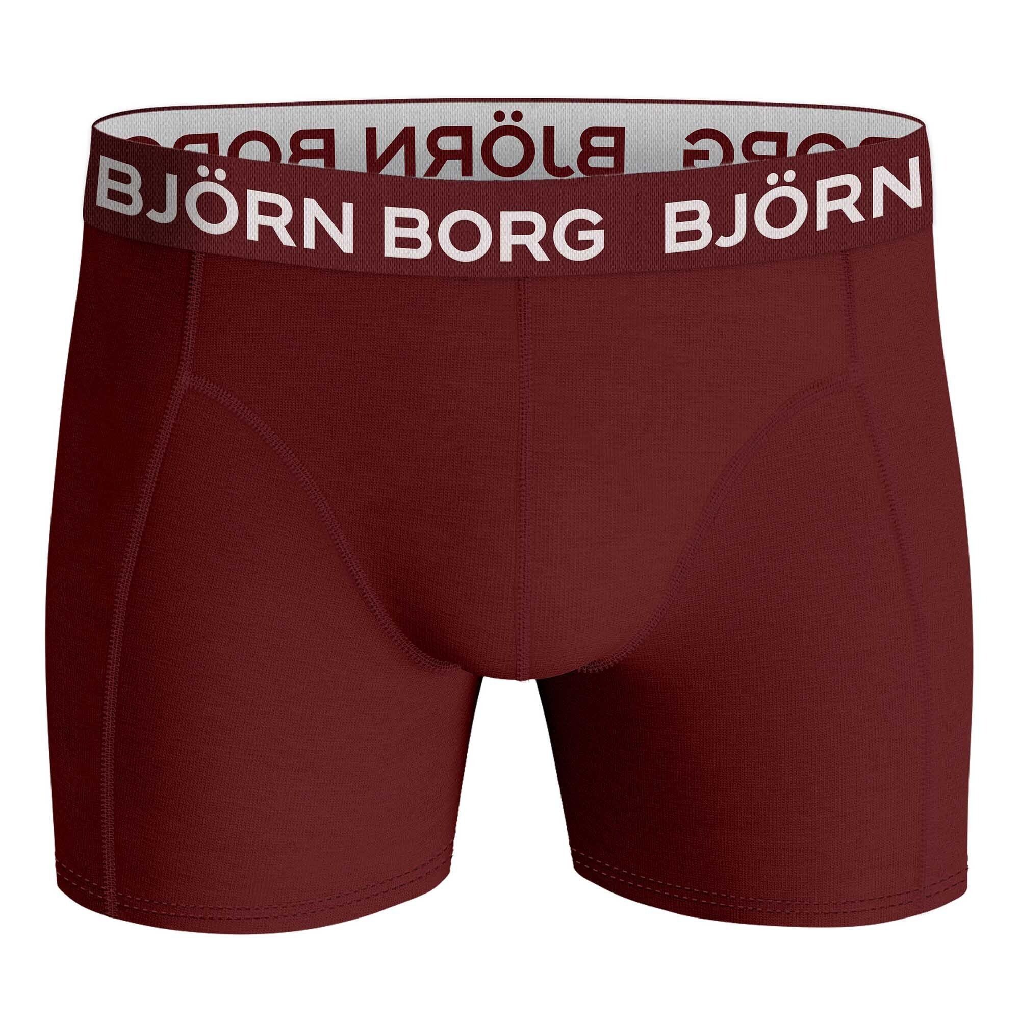 Borg Boxer Herren Stretch Boxershorts Cotton - Schwarz/Rot/Grün Pack Björn 7er