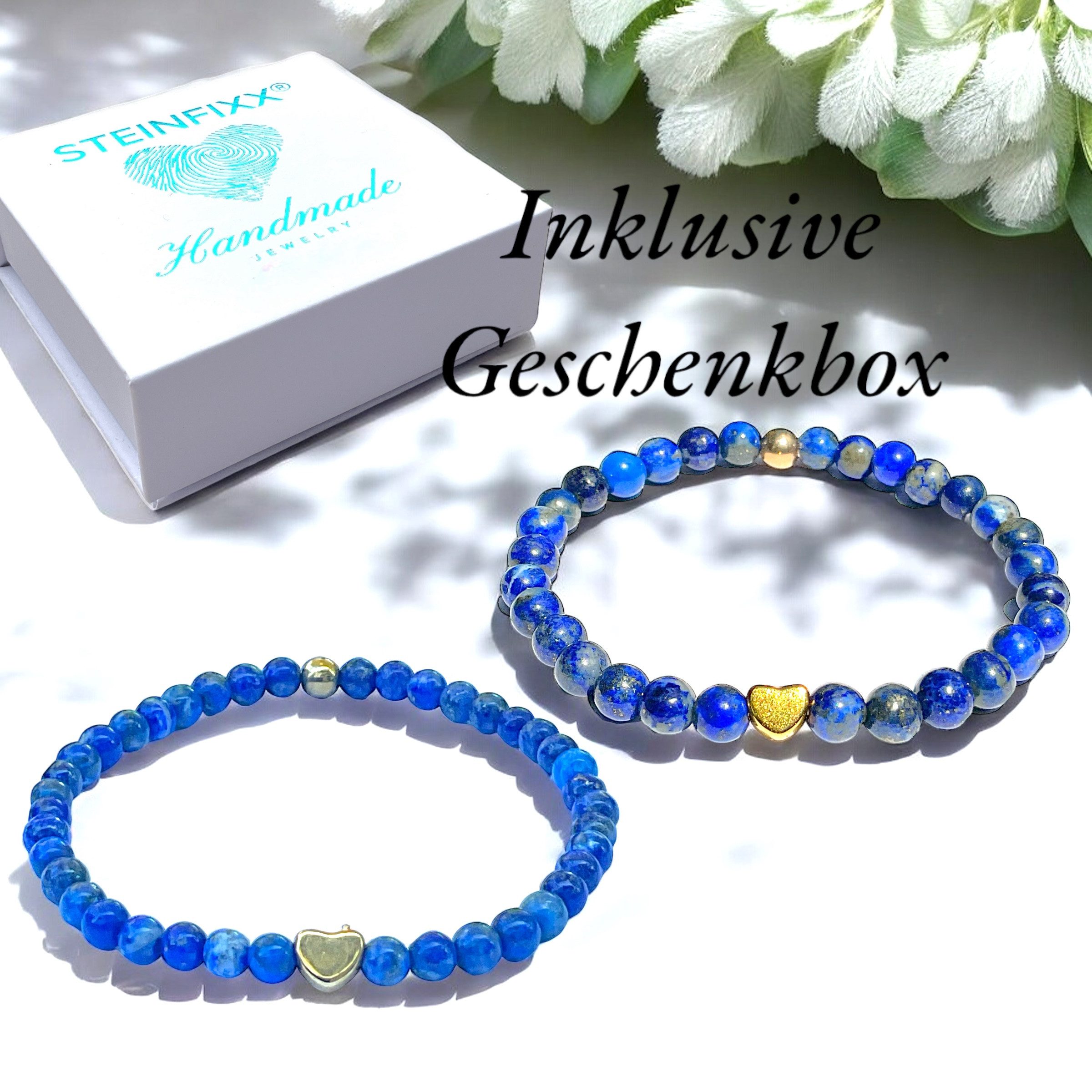 Steinfixx® Perlenarmband Edelsteinarmband aus Lapis Lazuli mit 18k vergolde günstig online kaufen