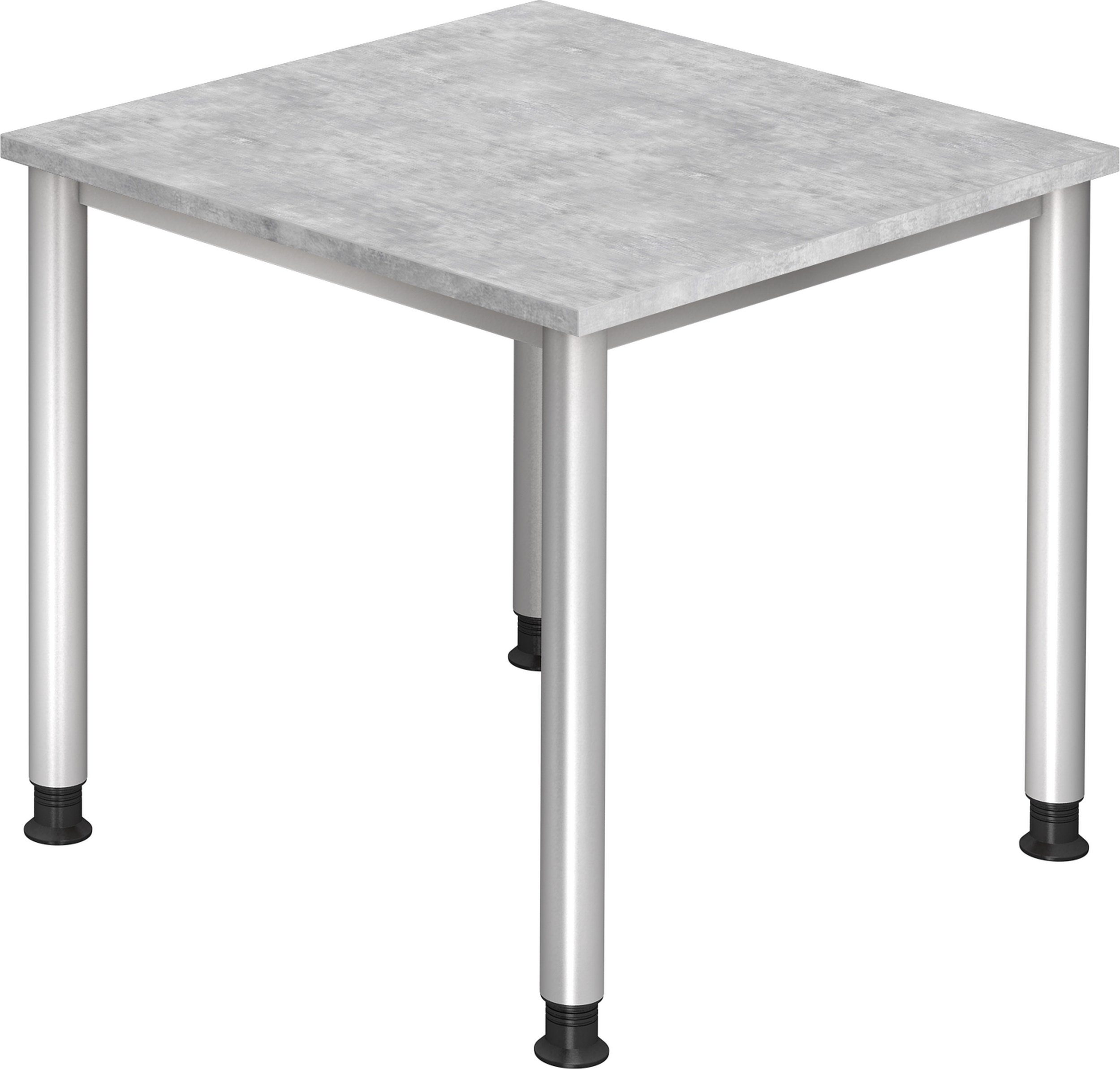 Schreibtisch bümö - Schreibtisch Quadrat: 80 80 x Beton Serie-H, Dekor: cm