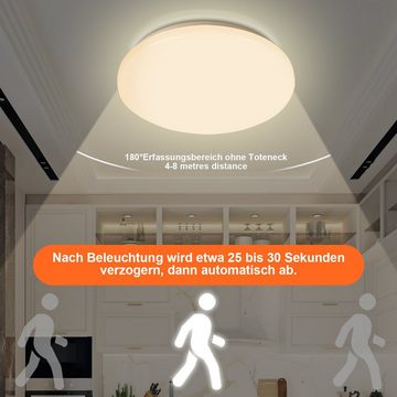 Bettizia Deckenleuchte 12W LED Deckenleuchte mit Bewegungsmelder Bad Lampe Energiespar Sensor