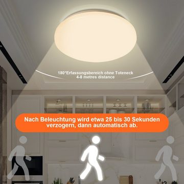 Bettizia Deckenleuchte 12W LED Deckenleuchte mit Bewegungsmelder Garderobe Deckenlampe Sensor