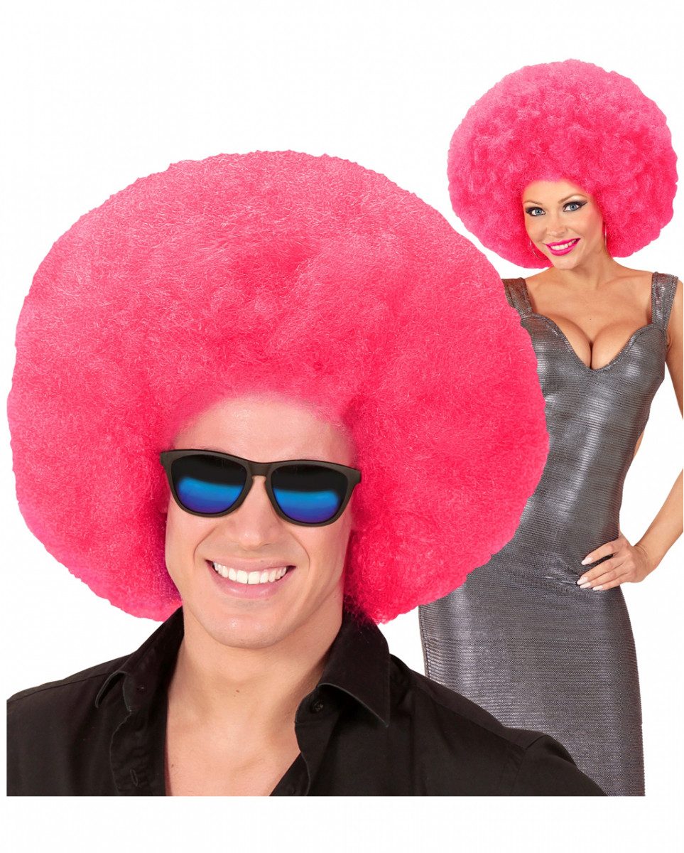 Horror-Shop Kostüm-Perücke Riesige Afro Perücke Pink als Kostümzubehör für Ka