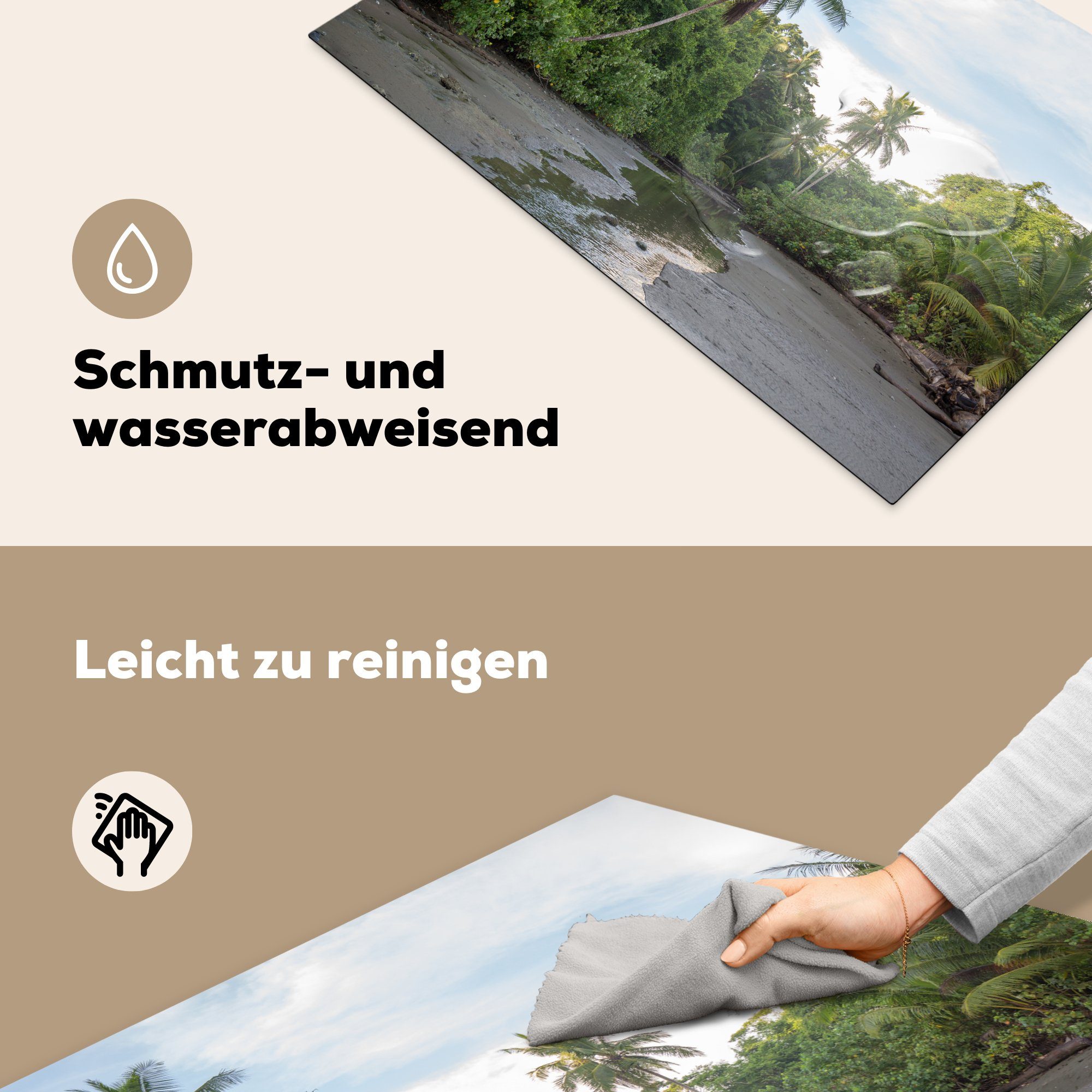 Herdblende-/Abdeckplatte in den Fluss Bäumen küche, Schutz die (1 MuchoWow zwischen tlg), Costa, Vinyl, Induktionskochfeld des Ceranfeldabdeckung 81x52 Kleiner Corcovado-Nationalparks für cm,