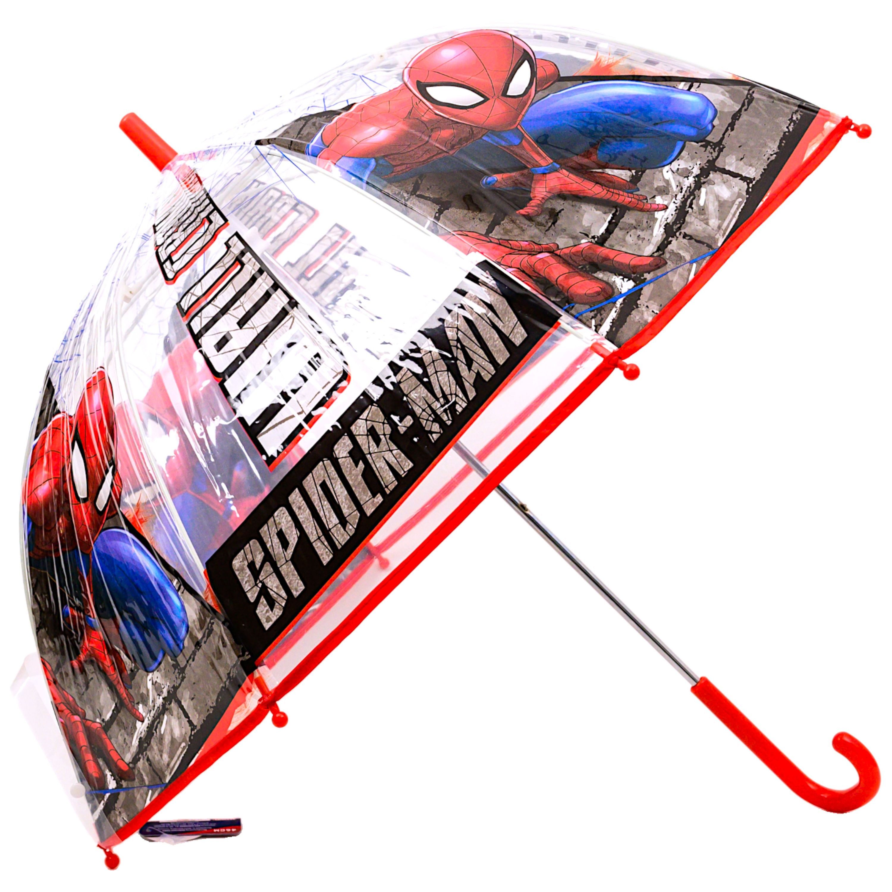 Spiderman Stockregenschirm Marvel, Kinder Regenschirm Kuppelschirm Ø 70, L.: 68 cm