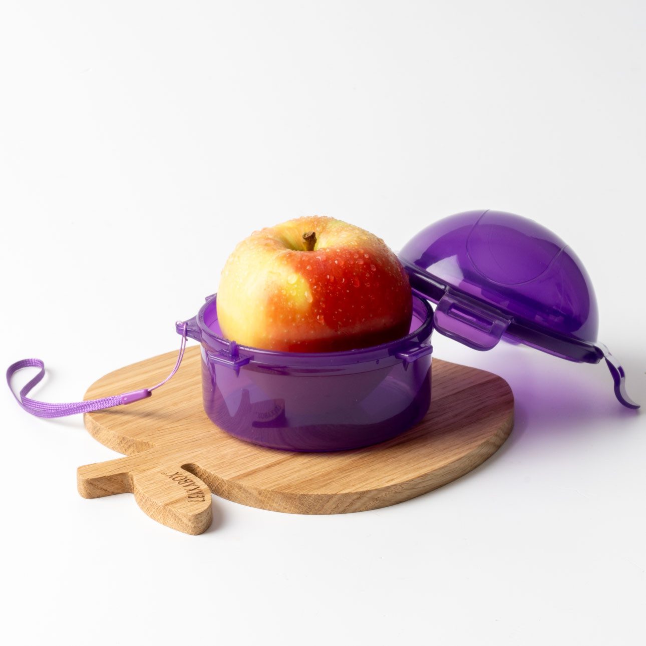 LEKKABOX Lunchbox Apfelbox Obstdose für ganze Äpfel – Kinder Snackbox Obstbox Fruchtbox, Statt brauner Apfelscheiben einfach einen ganzen Apfel mitnehmen