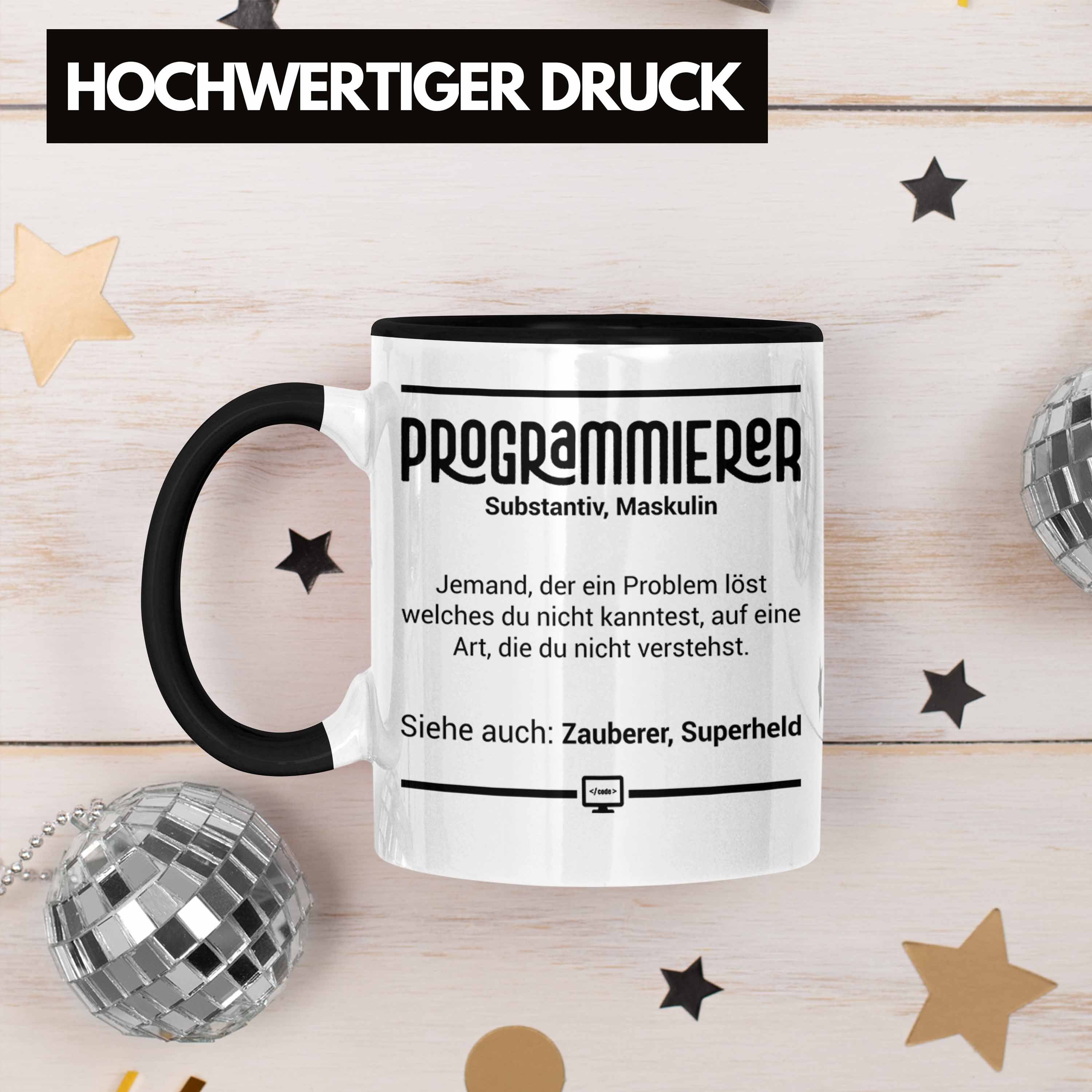 für Geschenk Schwarz Coder Softwareentwickler Programmierer Tasse Gesch Trendation Nerds Tasse