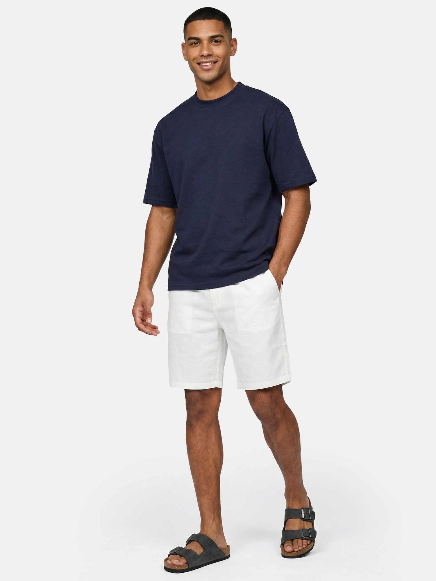 Tazzio Leinenhose A212 kurze Leinen Hose im Clean-Look