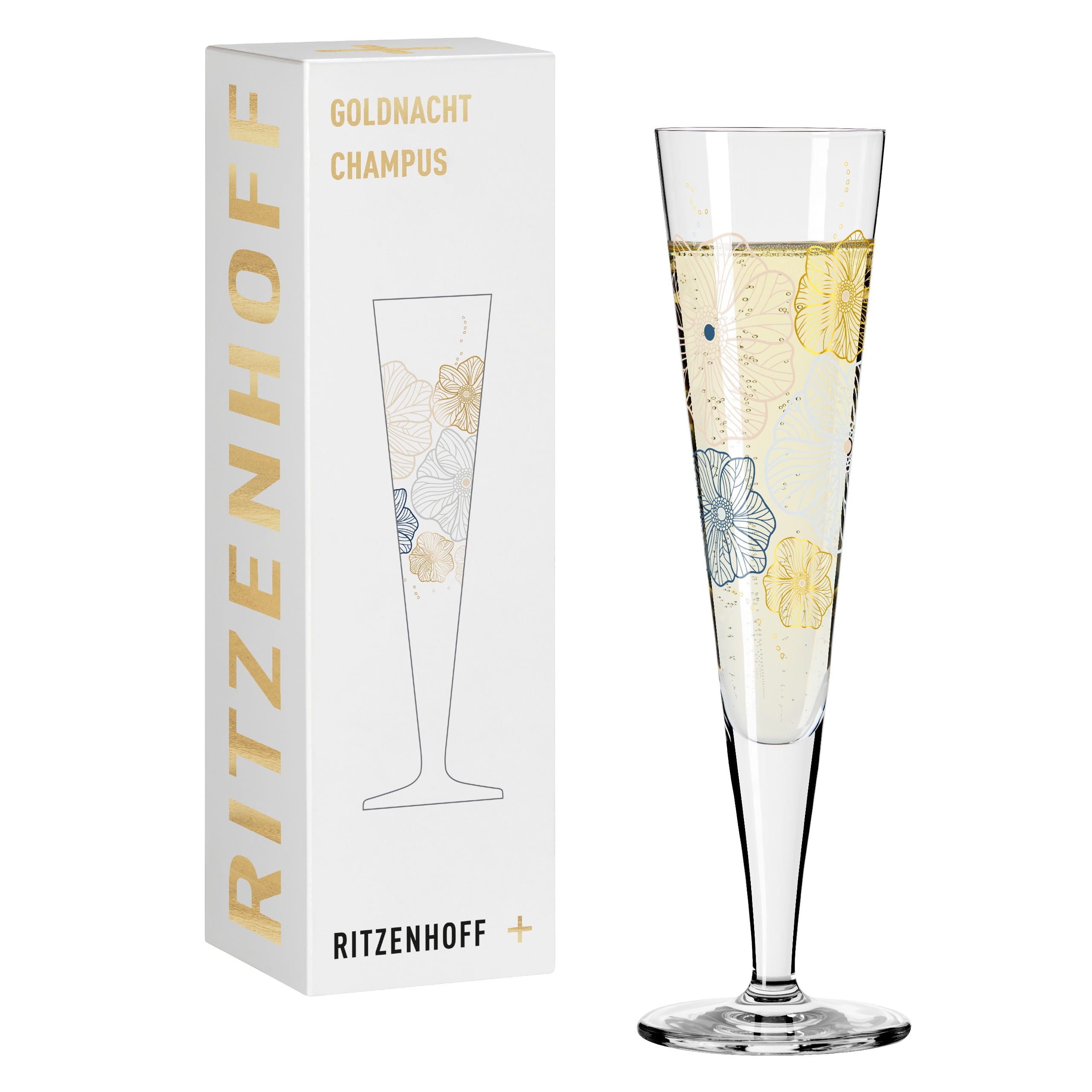 Champagnerglas Goldnacht