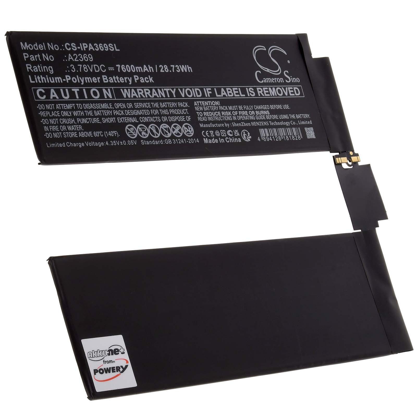 Powery Akku für Apple A2459,A2301 Laptop-Akku 7600 mAh (3.78 V)