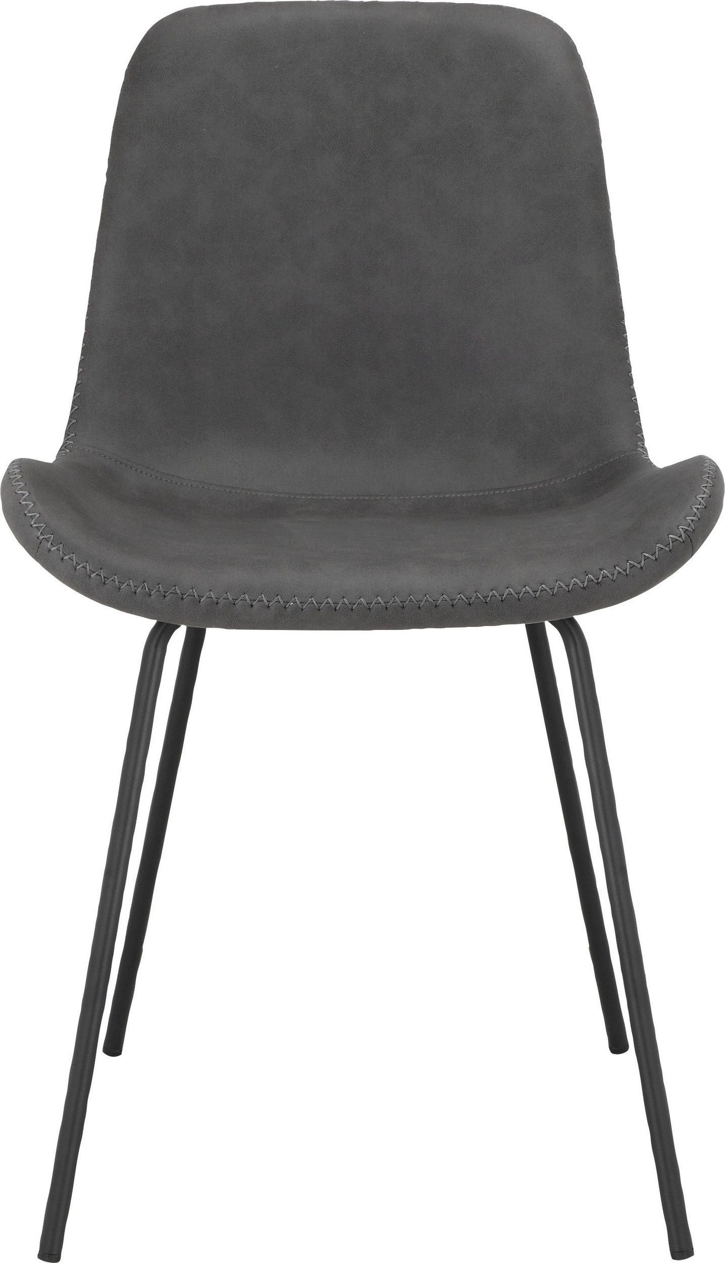 loft24 Esszimmerstuhl Sonny (2er-set, 2 St), Stuhl Set, Mikrofaserbezug, Metallbeine, Lederoptik, Polsterstuhl