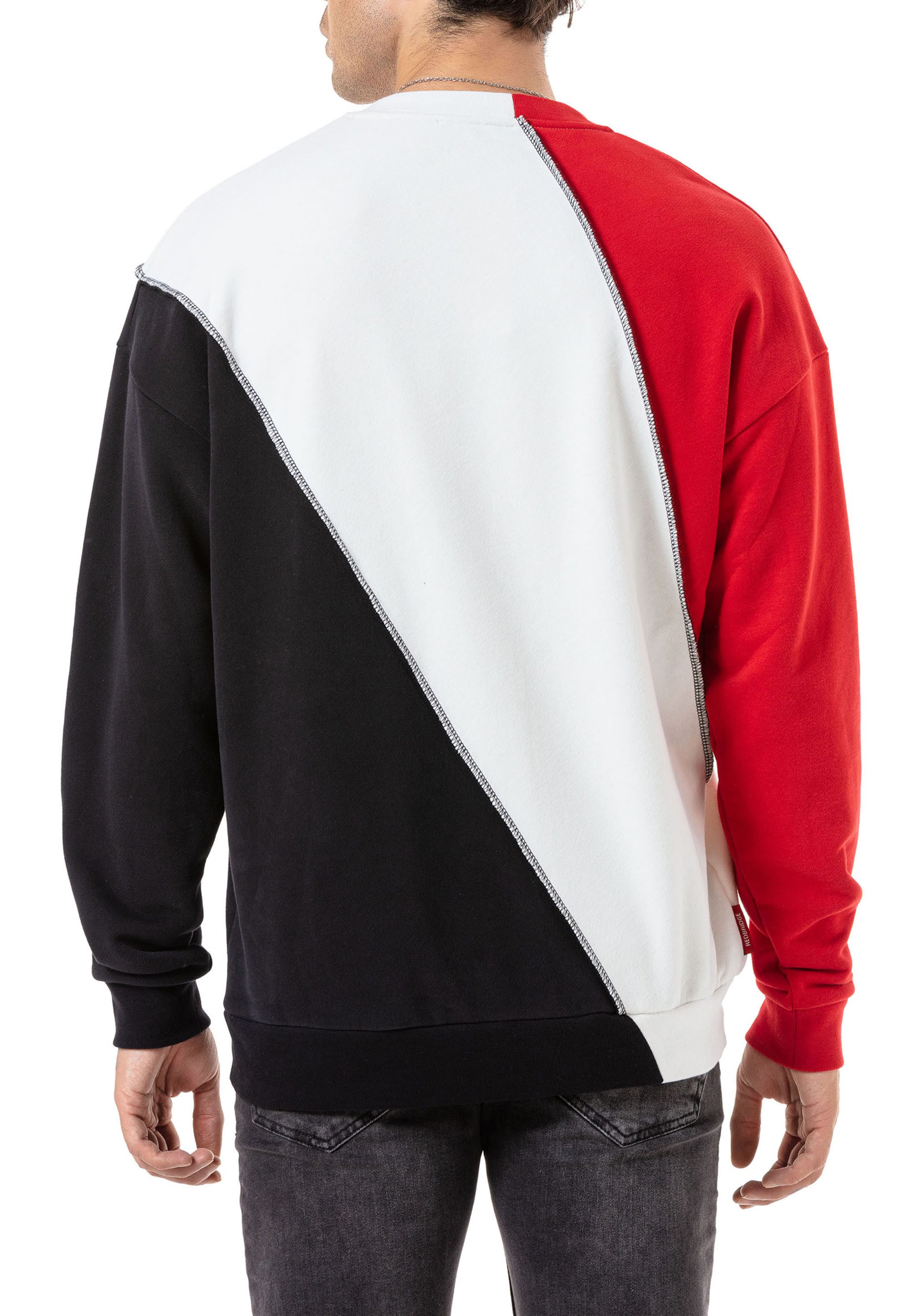 RedBridge Sweatshirt im Colorblock Design Stylischer Pullover mit Patchwork Look