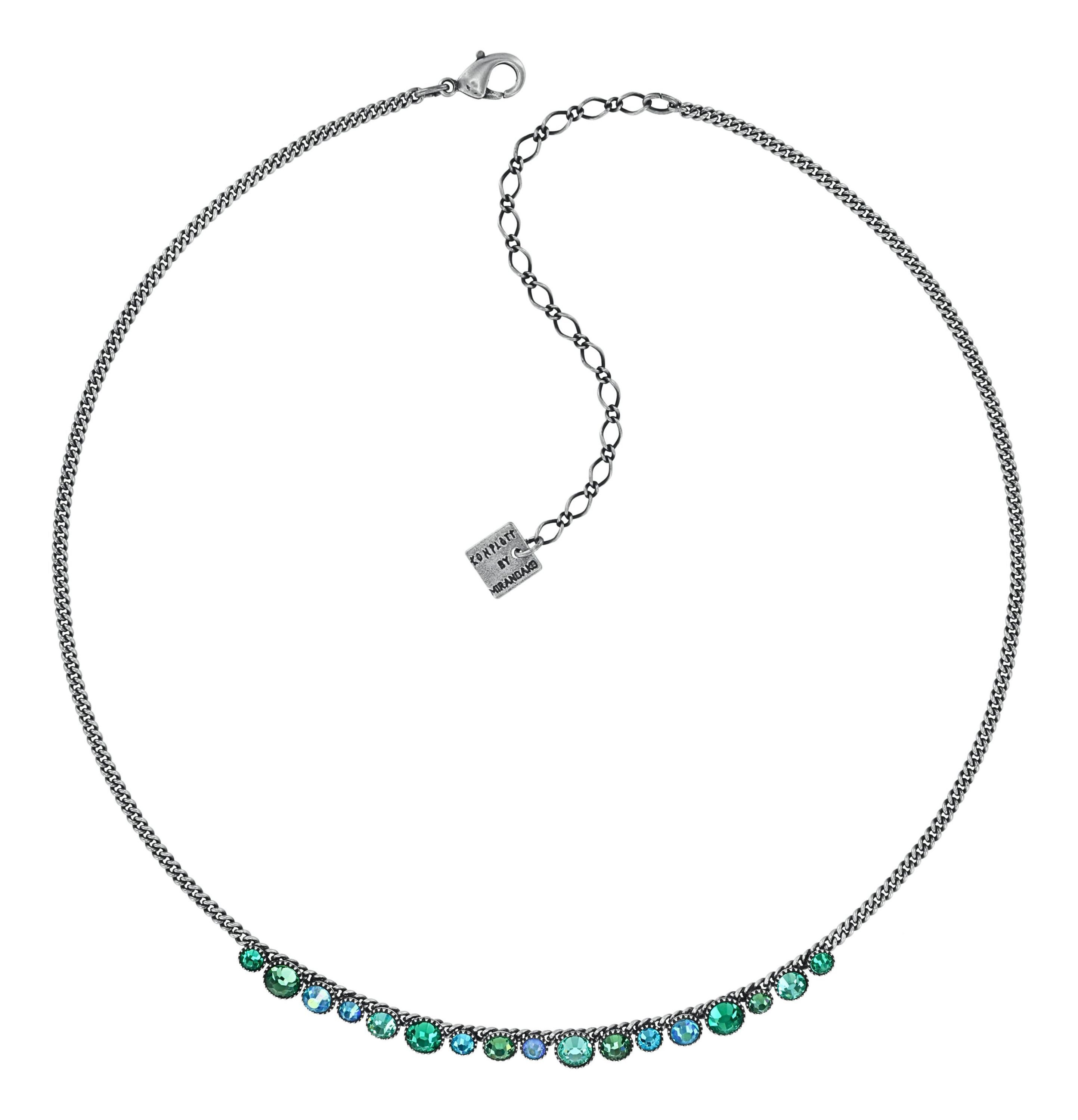 KONPLOTT Collier KONPLOTT Collier Kette Water Cascade Grün antik Silber