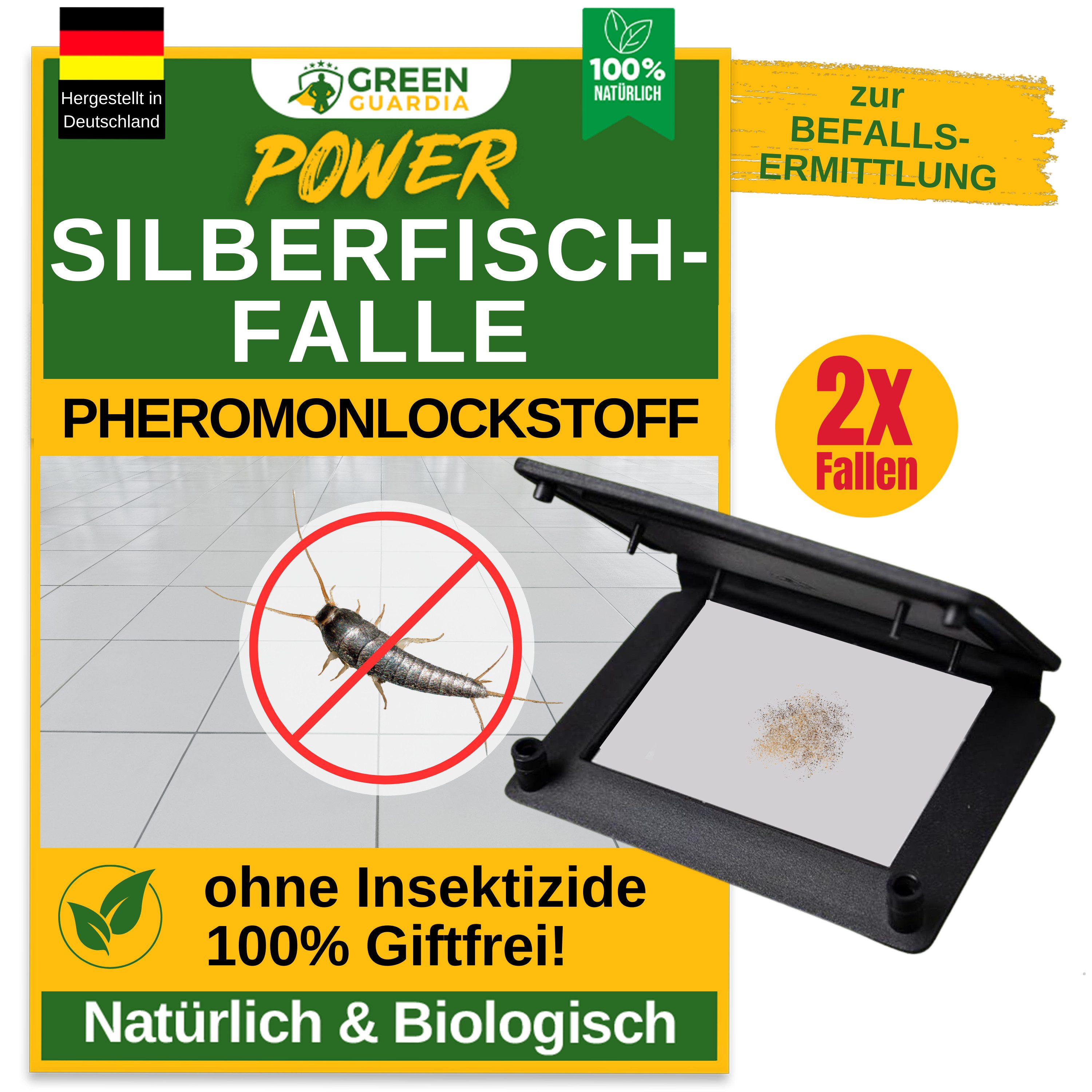 Insektenfalle Silberfischfalle mit Pheromon-Lockstoff - insektizidfrei