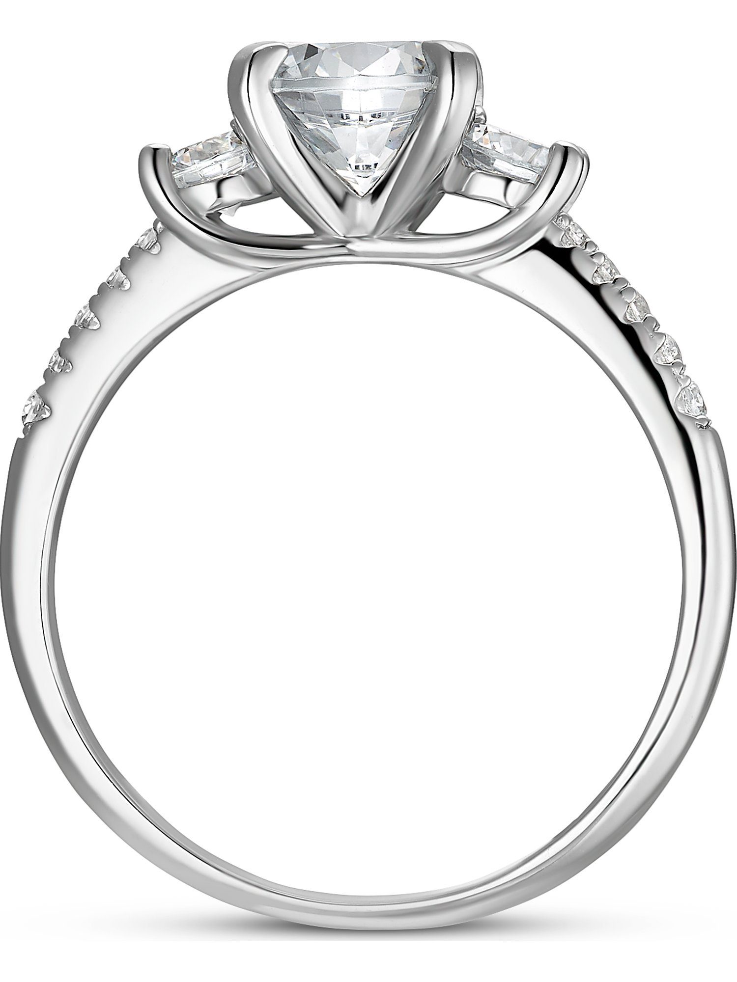 FAVS Fingerring FAVS Damen-Damenring Zirkonia, 1 synthetisch 925er Zirkonia, Silber