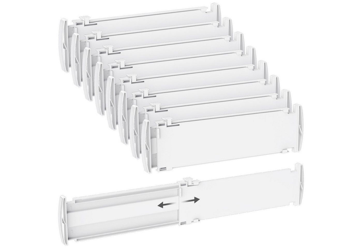 Lifewit Schubladeneinsatz Schubladentrenner verstellbar 35-55 cm, Organizer Küchenschrank. (Set, 8 St., 4-tlg, 5-tlg, 6-tlg, 8-tlg, 9-tlg, 12-tlg), Rissfest, verschleißfest
