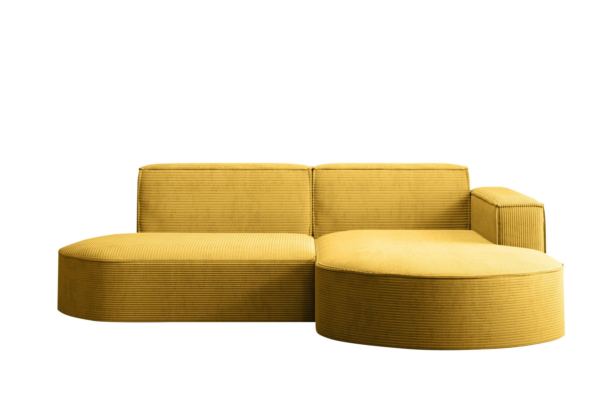 Kaiser Möbel Ecksofa Designer MODENA STUDIO L stoff Cord, Ecksofa, Cord Sofa, L-Form, Links/Rechts wählbar