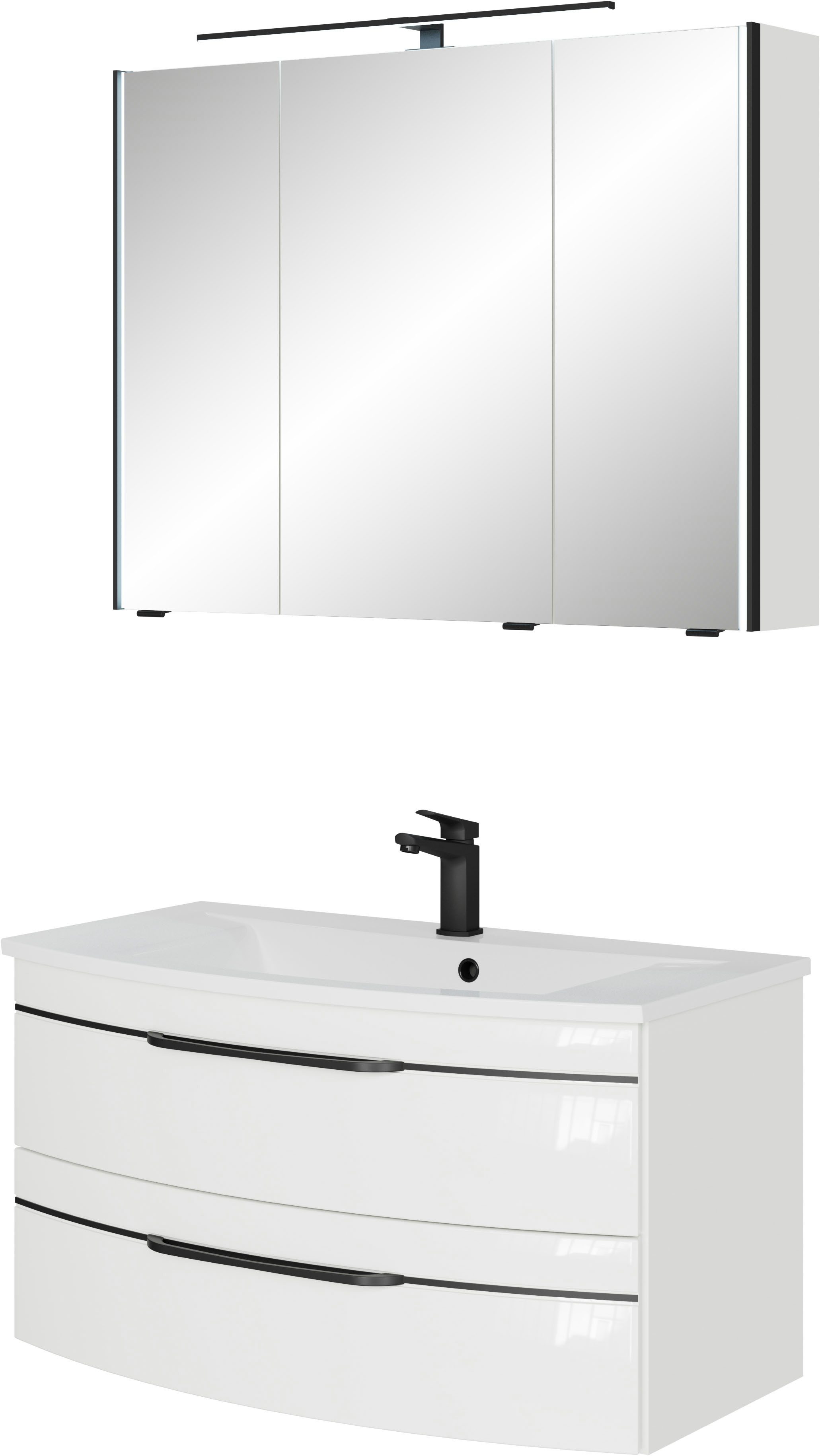 Saphir Badmöbel-Set Serie 7045 2-teilig Mineralmarmor-Waschtisch günstig online kaufen