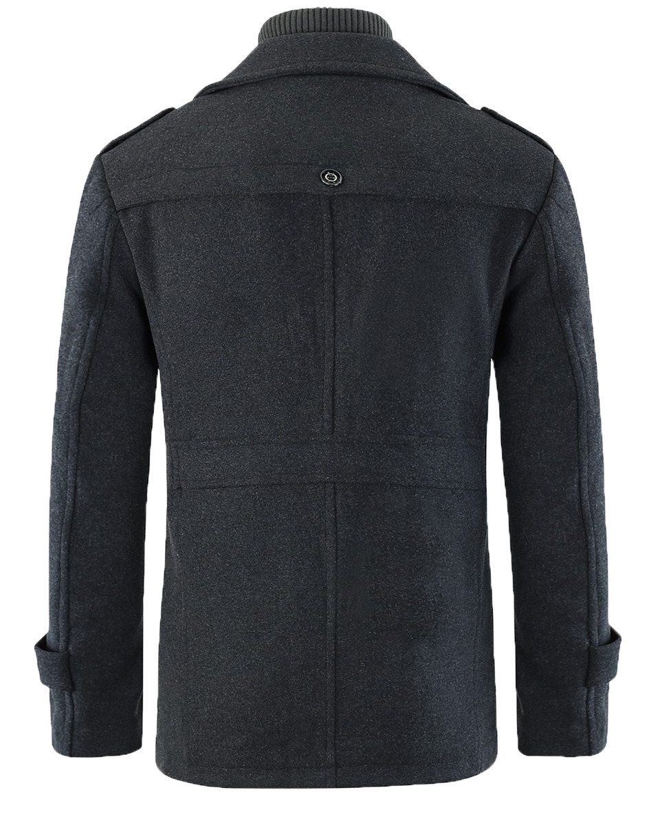 Allthemen Kurzmantel Herren Wollmix Mantel mit abnehmbarem Reverskragen günstig online kaufen