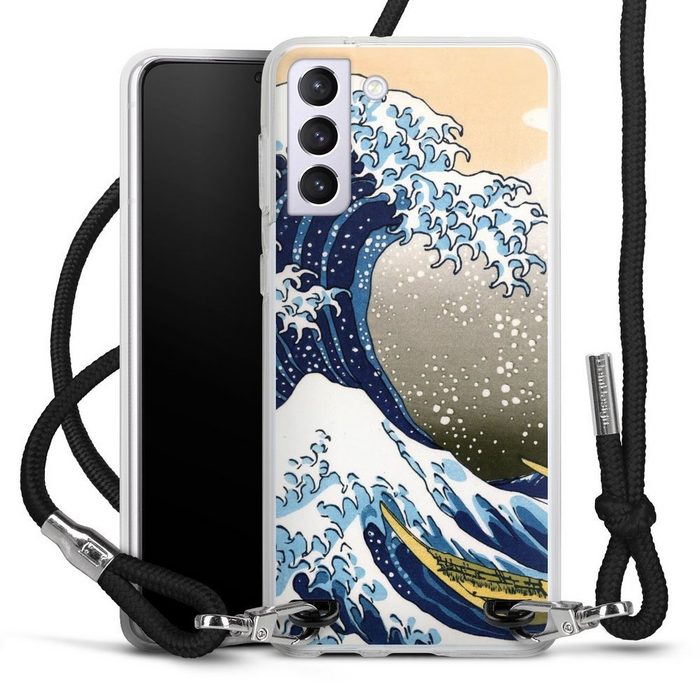 DeinDesign Handyhülle Katsushika Hokusai Die große Welle vor Kanagawa Kunst Samsung Galaxy S21 Plus 5G Handykette Hülle mit Band Case zum Umhängen
