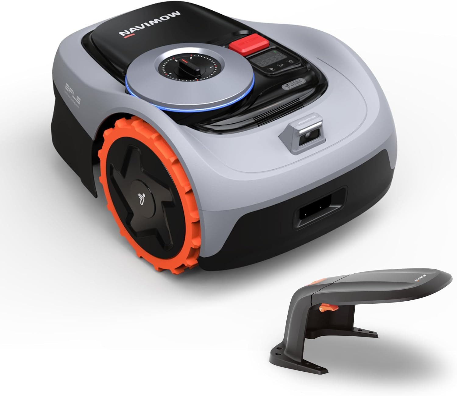 NAVIMOW Rasenmähroboter i105E Mähroboter ohne Begrenzungskabel, Empf. 500 m² mit Garage X, bis 600 m² Rasenfläche, (1-St., RTK+Vision Rasenmäher Roboter, Igelschutz Rasenroboter), KI Auto Kartierung