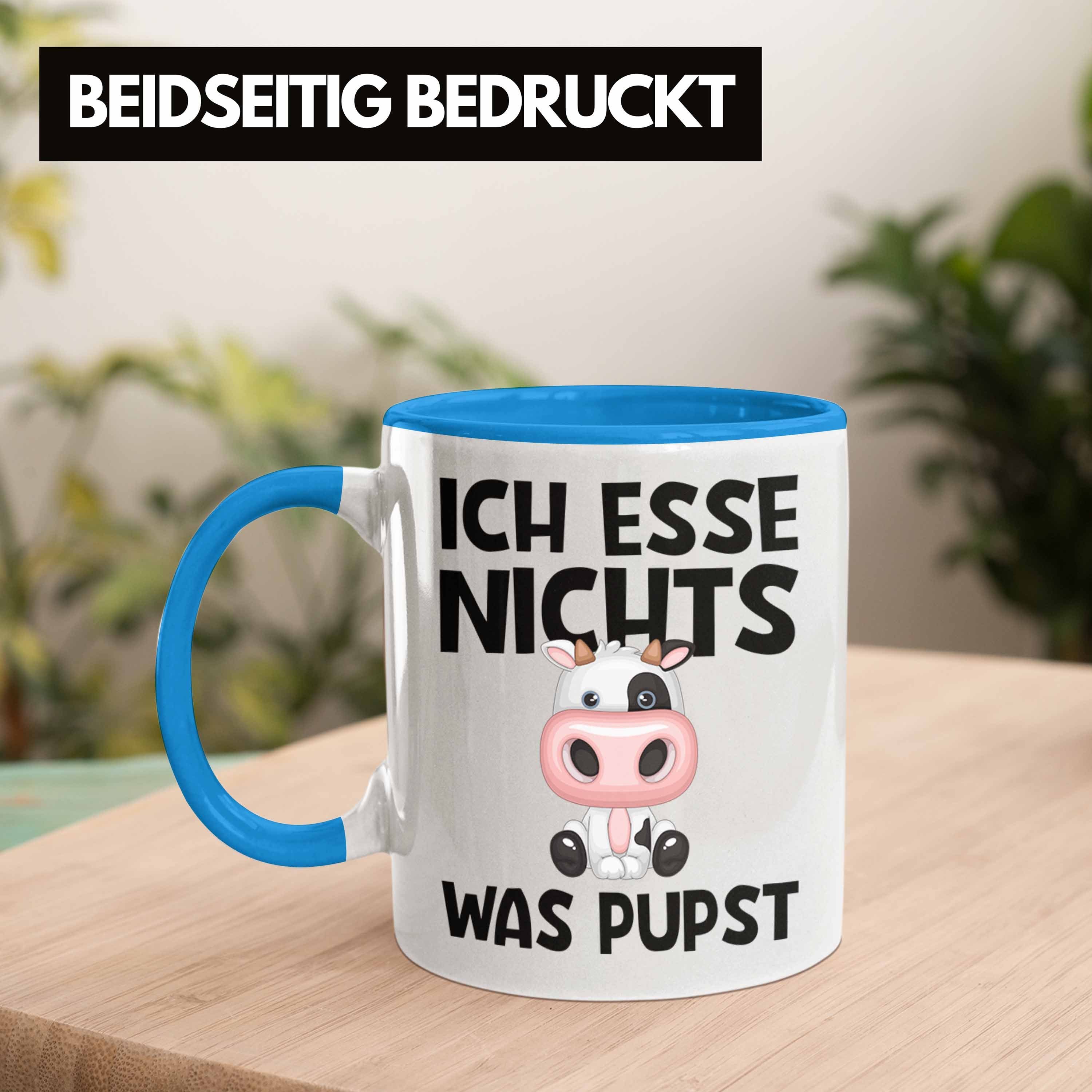 Vegan Blau Tasse Veganer Vegetarier Gesc Was Ich Tasse Nichts Geschenk Esse Pupst Trendation