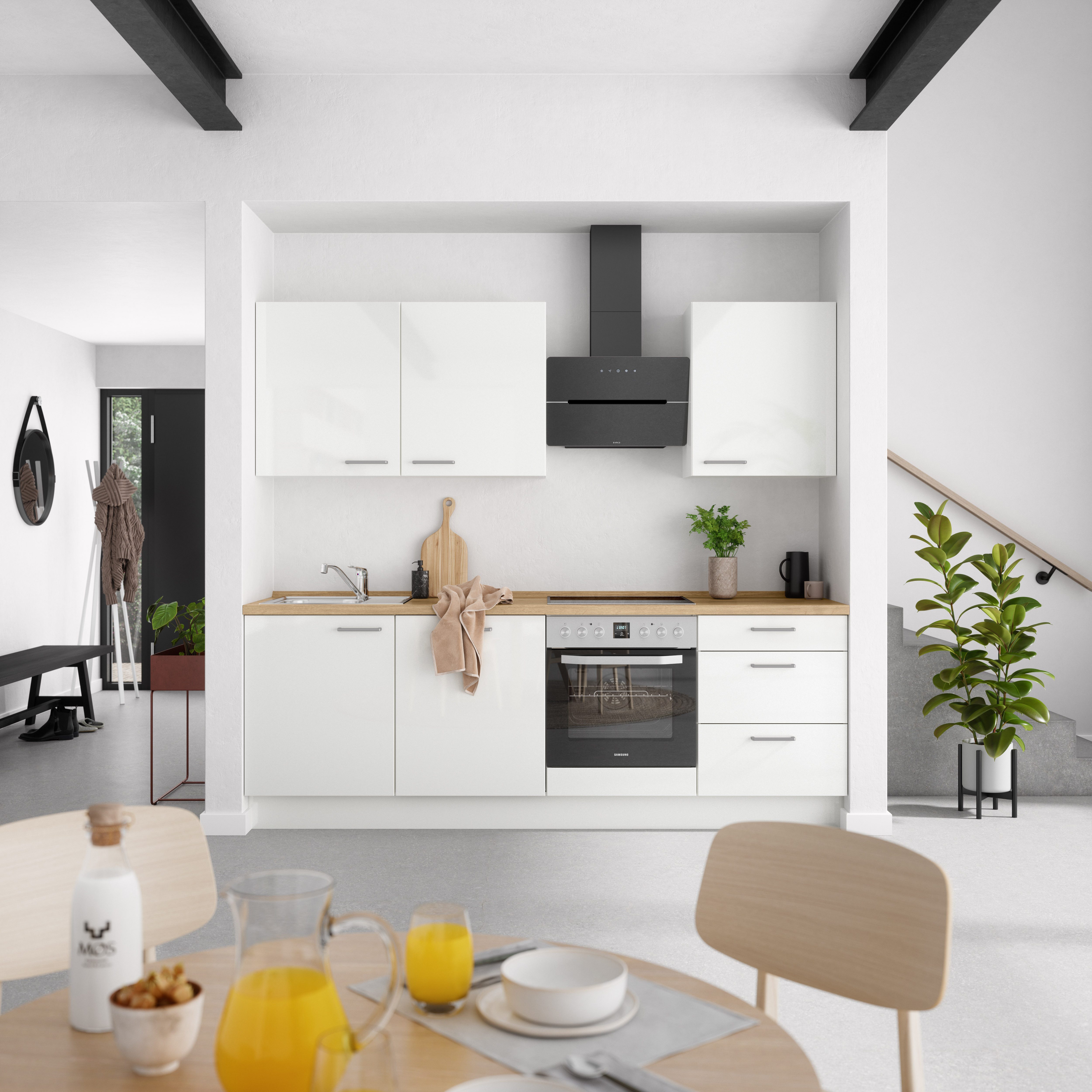 nobilia® Küchenzeile "Flash II", NEU: individuell anpassbar mit gratis Profi-Beratung, vormontiert, Breite 240 cm, Ausrichtung wählbar, wahlw. mit E-Geräten