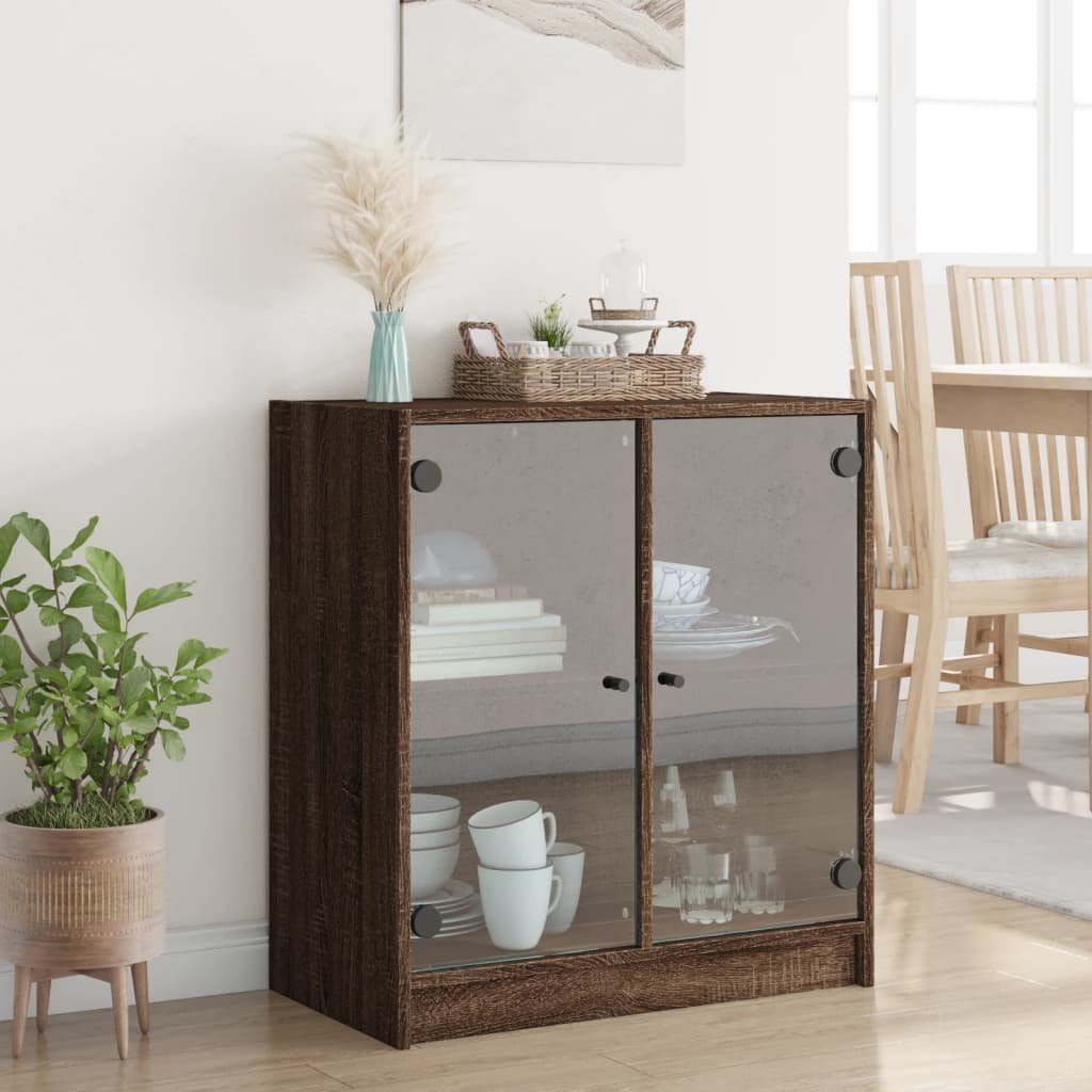 vidaXL Beistellschrank Beistellschrank mit Glastüren Braun günstig online kaufen