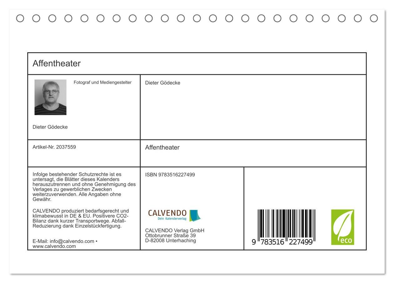 Thumbnail - CALVENDO Wandkalender Affentheater (Tischkalender 2026 DIN A5 quer), CALVENDO Monatskalender