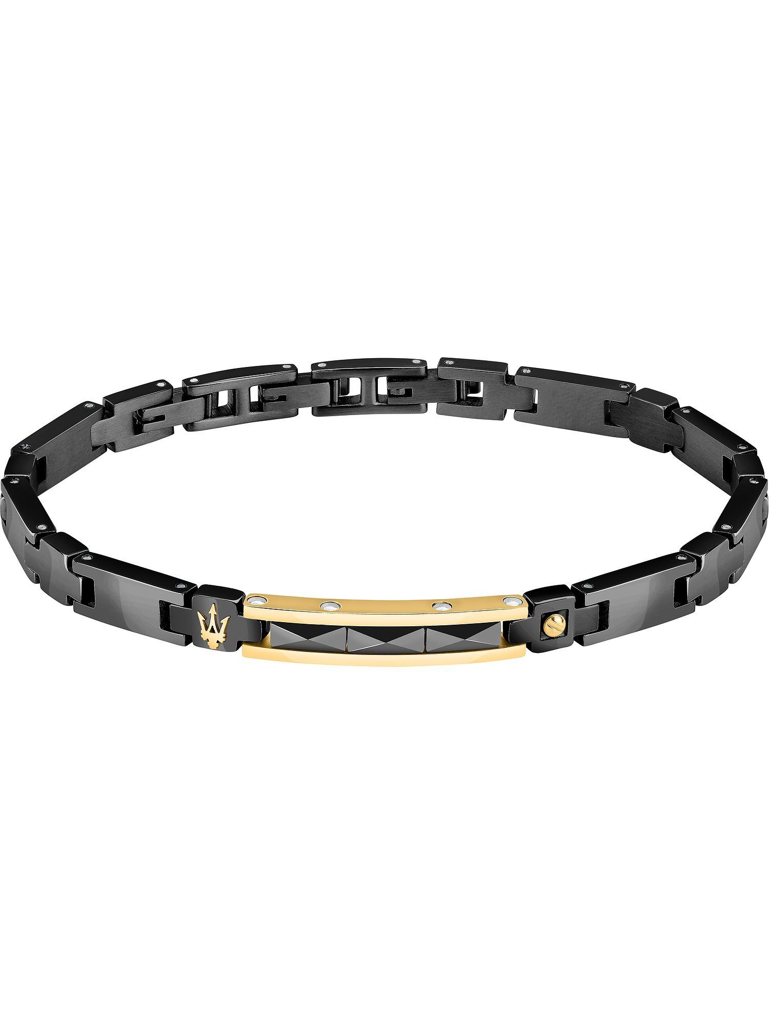 MASERATI Edelstahlarmband Maserati Herren-Armband Edelstahl, Keramik