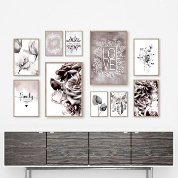 homestyle-accessoires Poster Bilderset HOME SWEET HOME FAMILY LOVE DIN A3/A4/A5 Prints, (10 St), Ohne Bilderrahmen