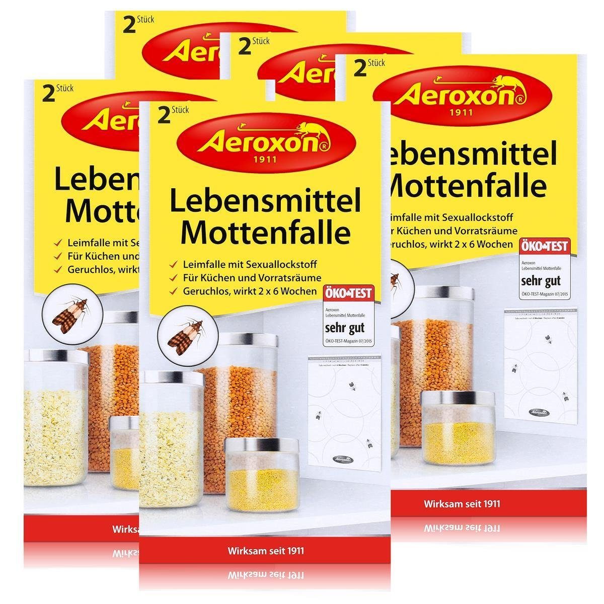 Aeroxon Insektenfalle Aeroxon Lebensmittel Mottenfalle 2 Stück – Für Küchen & Vorratsräume (