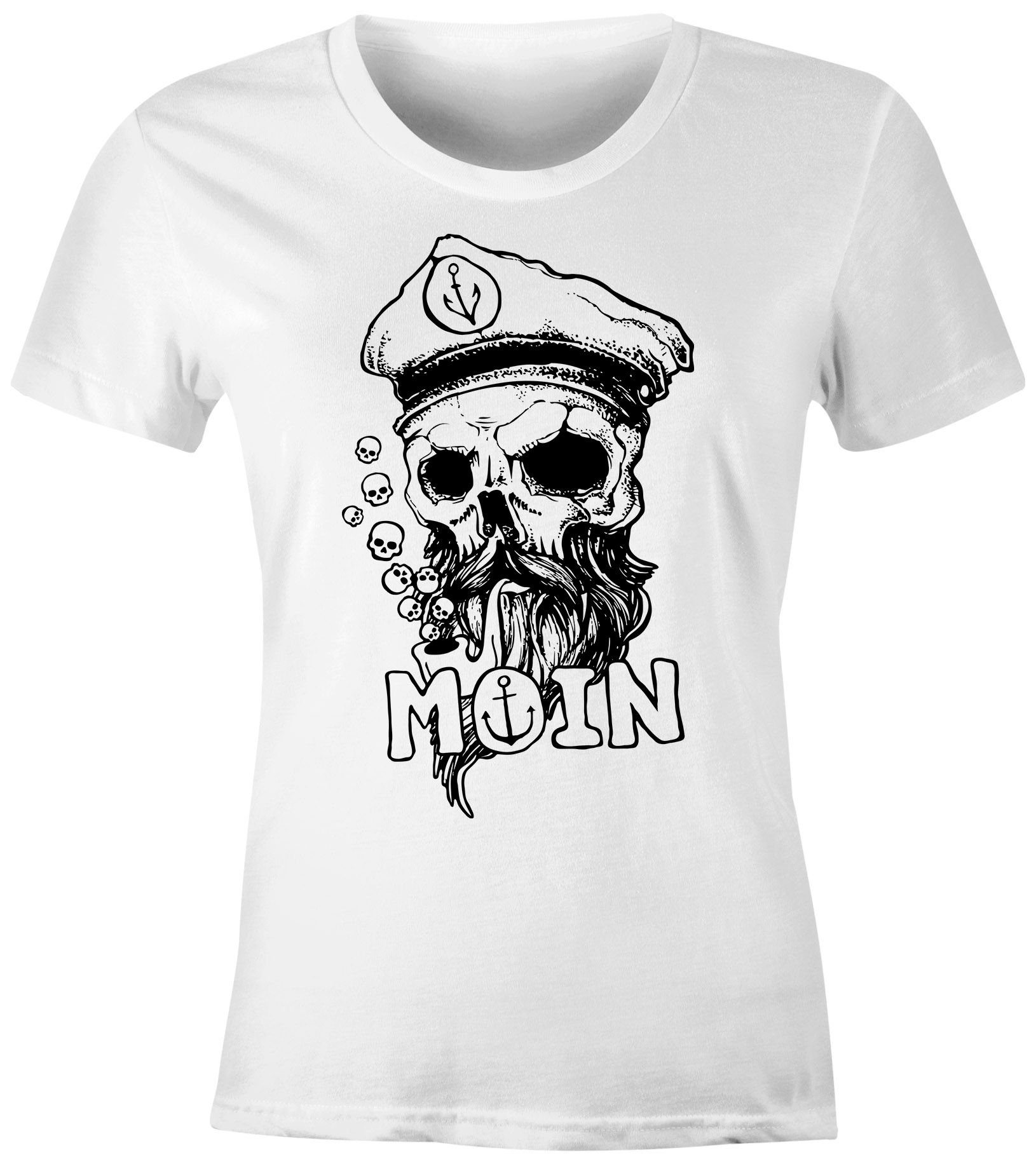Neverless Print-Shirt Damen T-Shirt Moin Kapitän günstig online kaufen