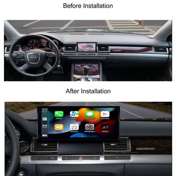 TAFFIO Für Audi A8 D3 4E 12,3" Touchscren Android GPS CarPlay AndroidAuto Einbau-Navigationsgerät