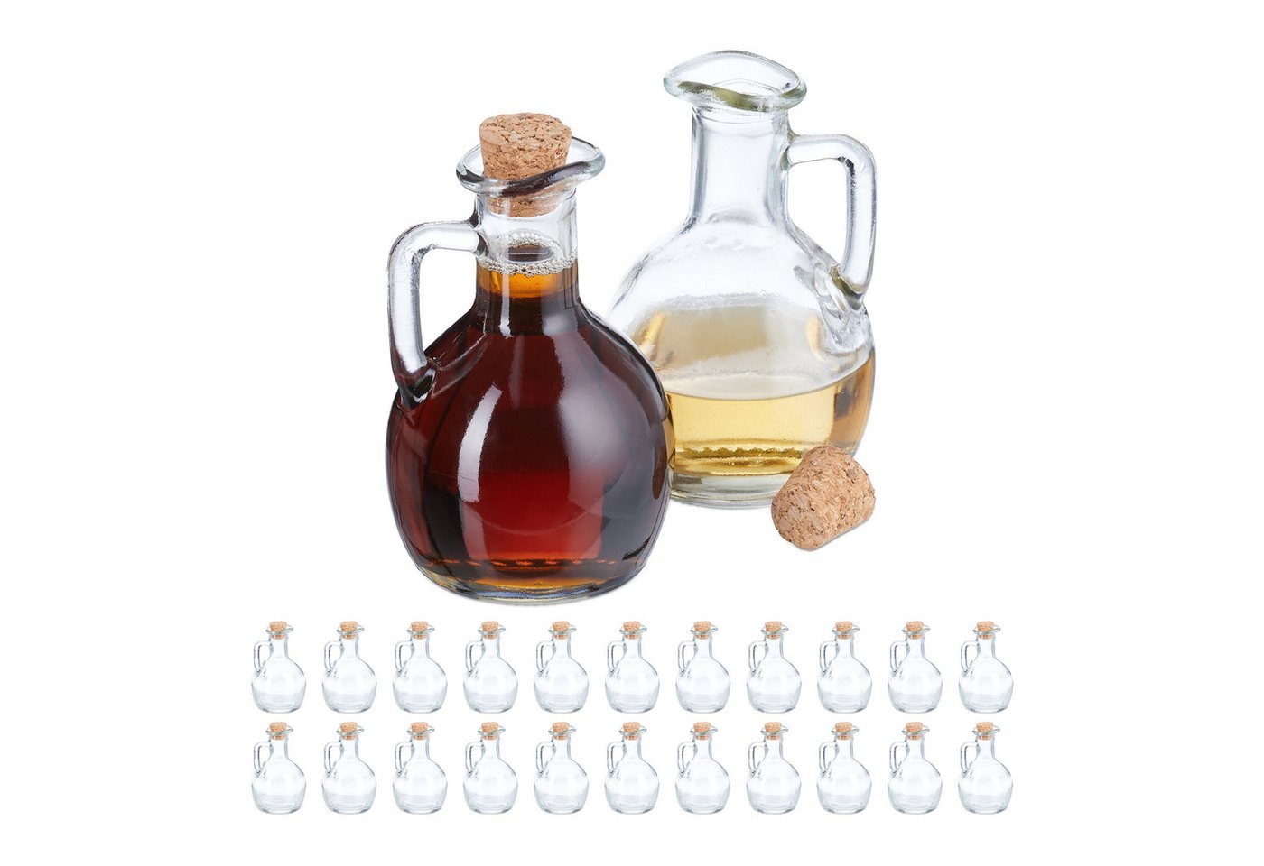 relaxdays Vorratsglas Flaschen zum Befüllen 24er Set 150 ml, Glas, (24-tlg)