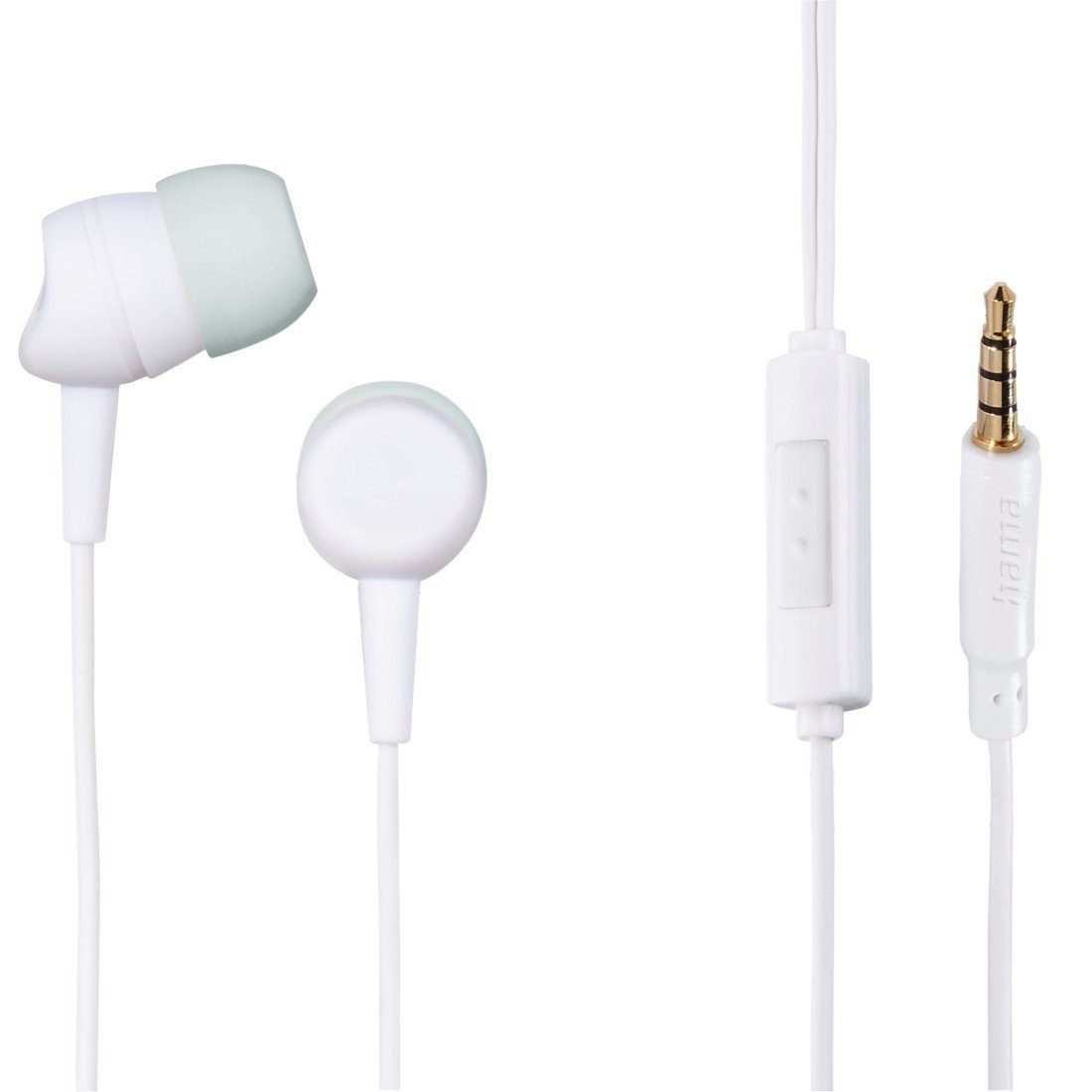 Hama Kopfhörer "Kooky", In-Ear, Mikrofon, Kabelknickschutz In-Ear-Kopfhörer weiß