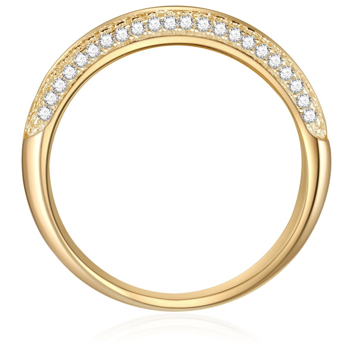 Rafaela Donata Silberring gelbgold, mit funkelnden Zirkonia-Steinen günstig online kaufen