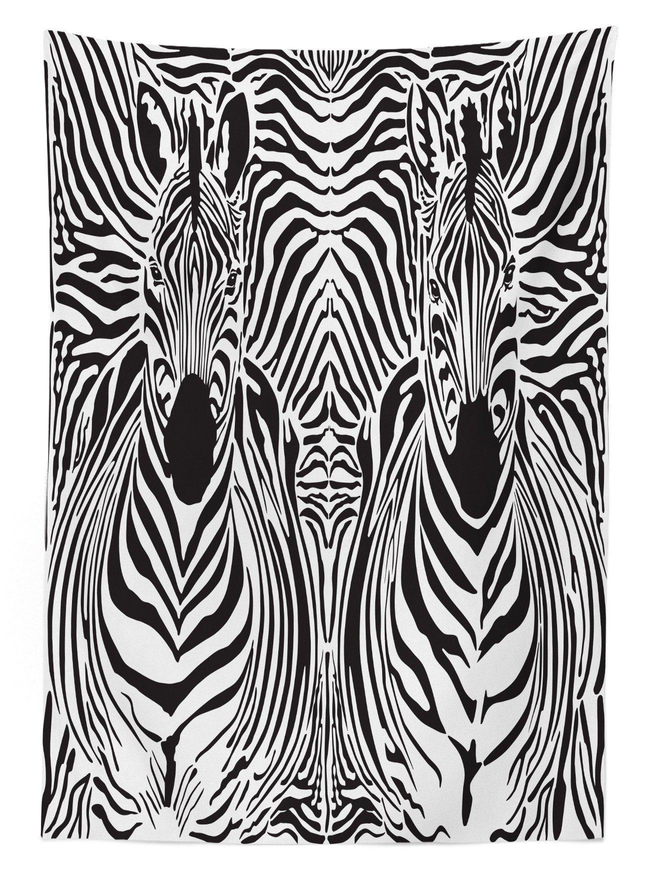 Bereich Zebra-Streifen geeignet Farben, Safari Außen Für den Klare Farbfest Tischdecke Abakuhaus Waschbar Schwarz-Weiss