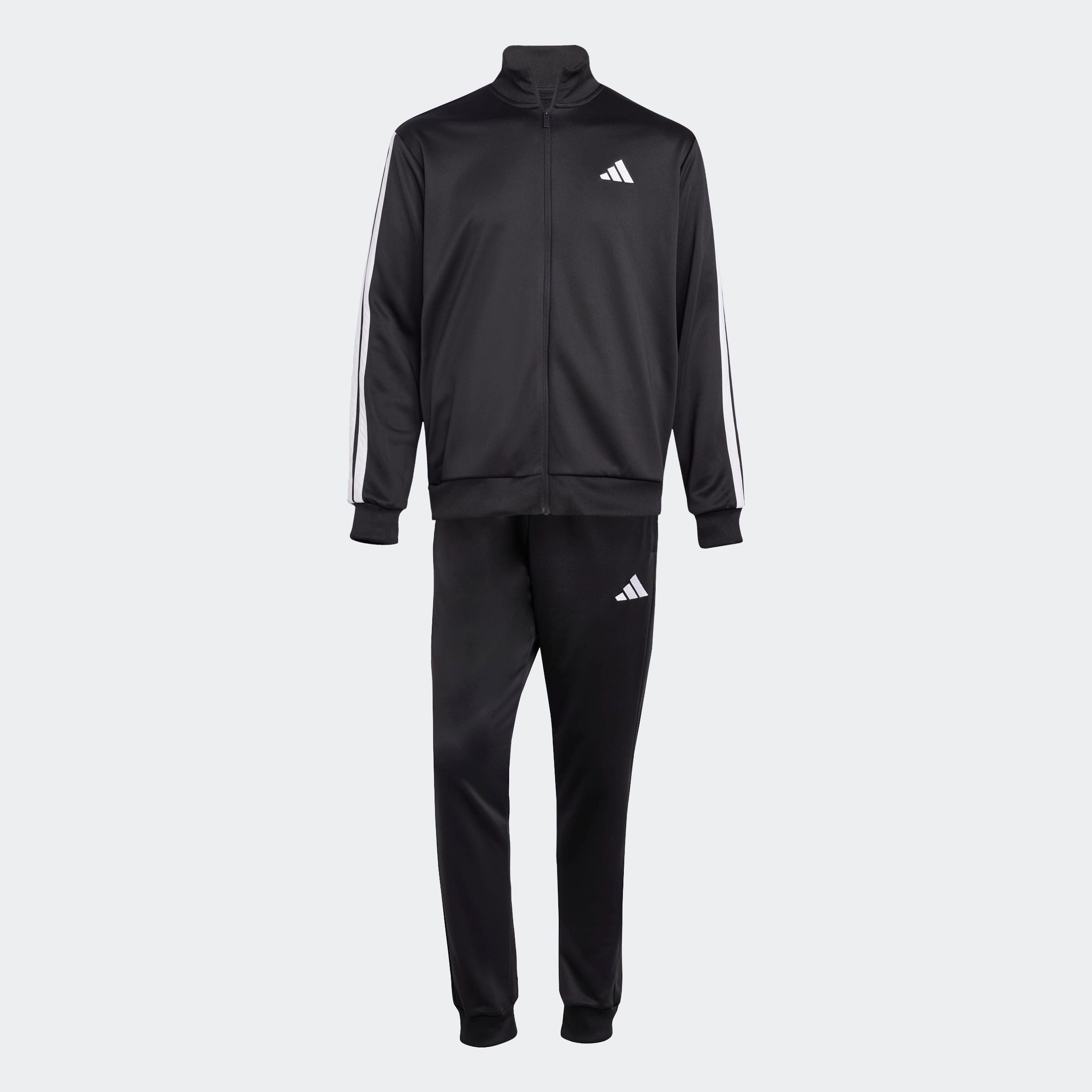 adidas Sportswear Trainingsanzug 3-STREIFEN FRENCH TERRY (2-tlg), zweiteiliges Set, aus French-Terry-Material, mit Rippdetails