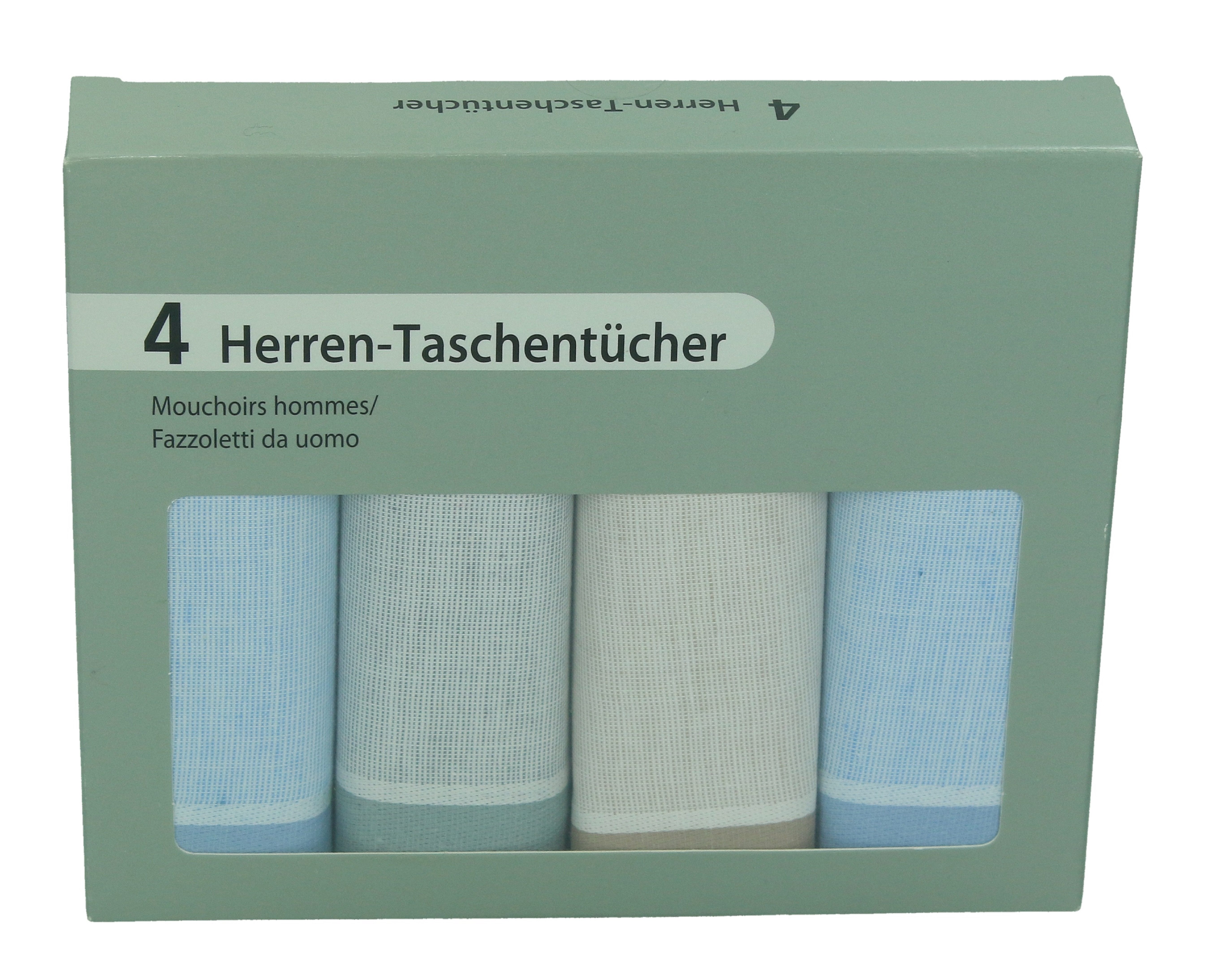 Betz Taschentuch 4 Stück Herren Stoff Taschentücher in der Geschenkbox 100% Baumwolle, (4-St)