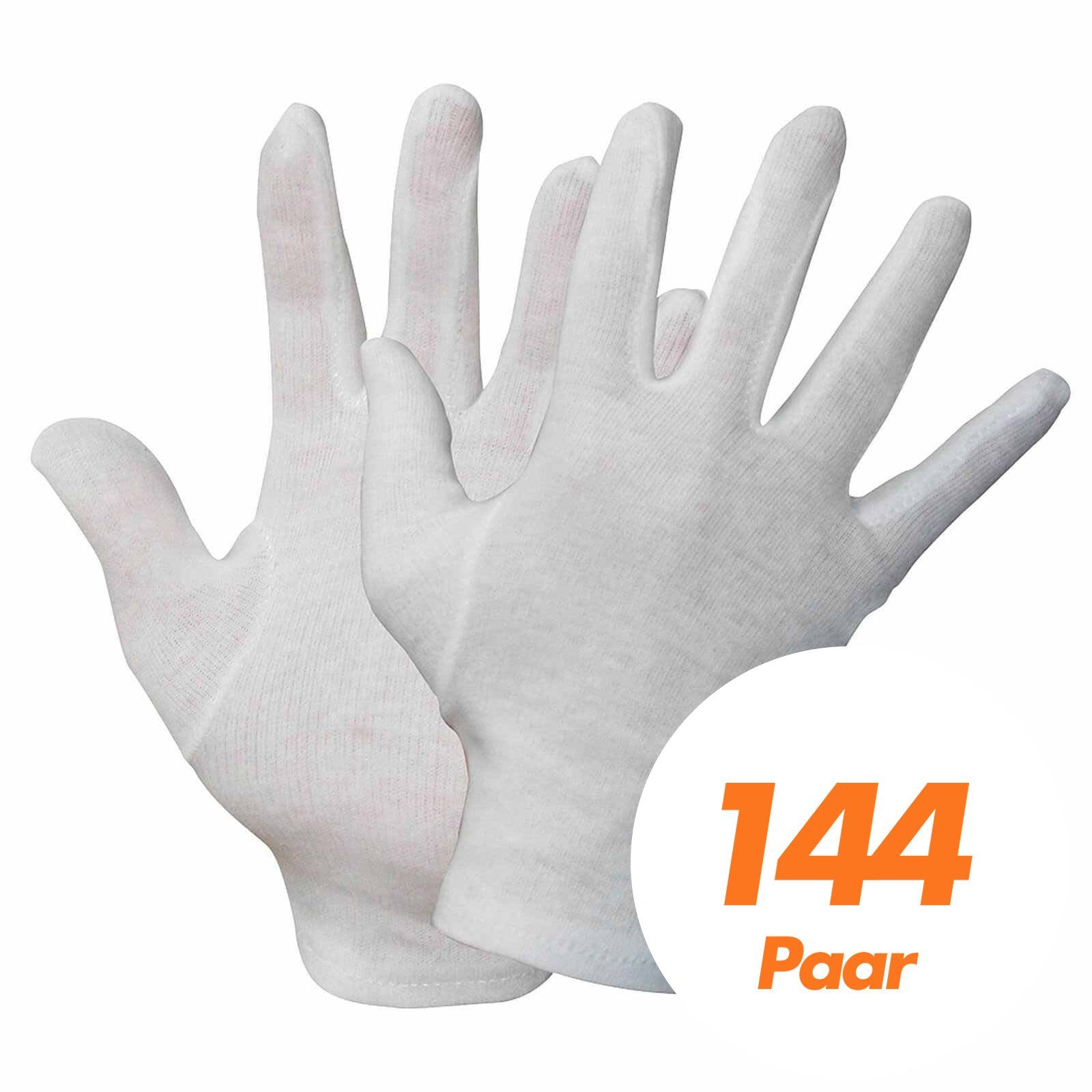 Nitras Baumwollhandschuhe NITRAS Baumwoll Trikot-Handschuhe, Unterziehhandschuhe - VPE 144 Paar (Spar-Set)