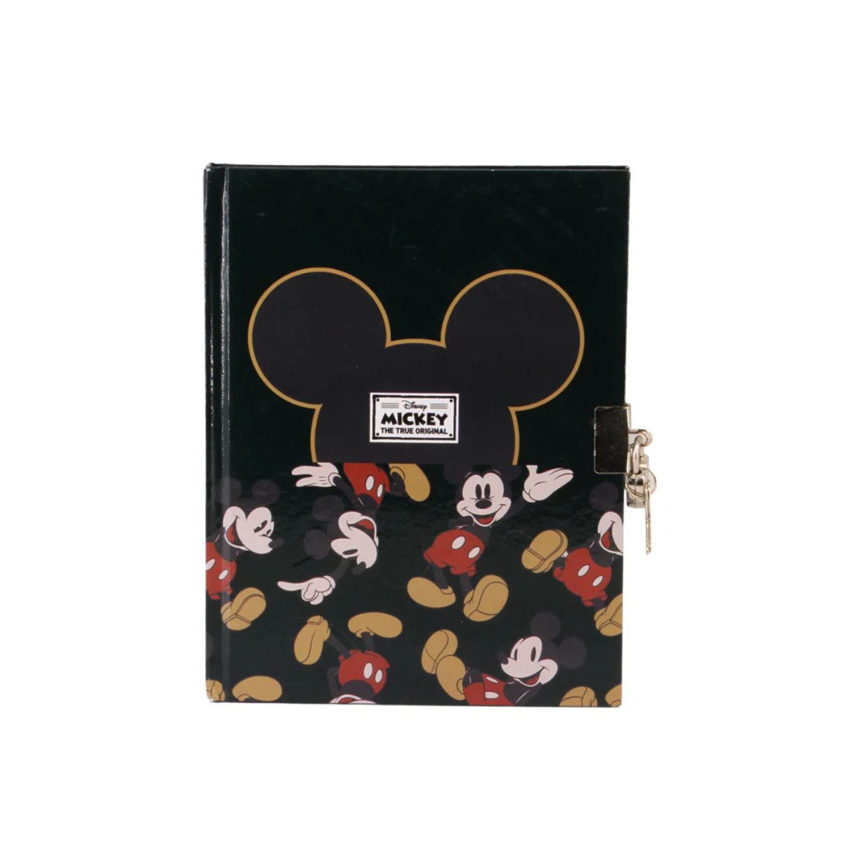 Disney Mickey Mouse Tagebuch mit Schloss und Schlüssel 160 Blatt Schwarz, handliches Format und geschützter Notizen