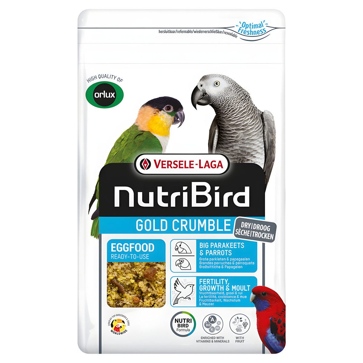 Versele-Laga NutriBird Gold Crumble Großsittiche/Papageien 800 g, Trockenfutter für: Vogel