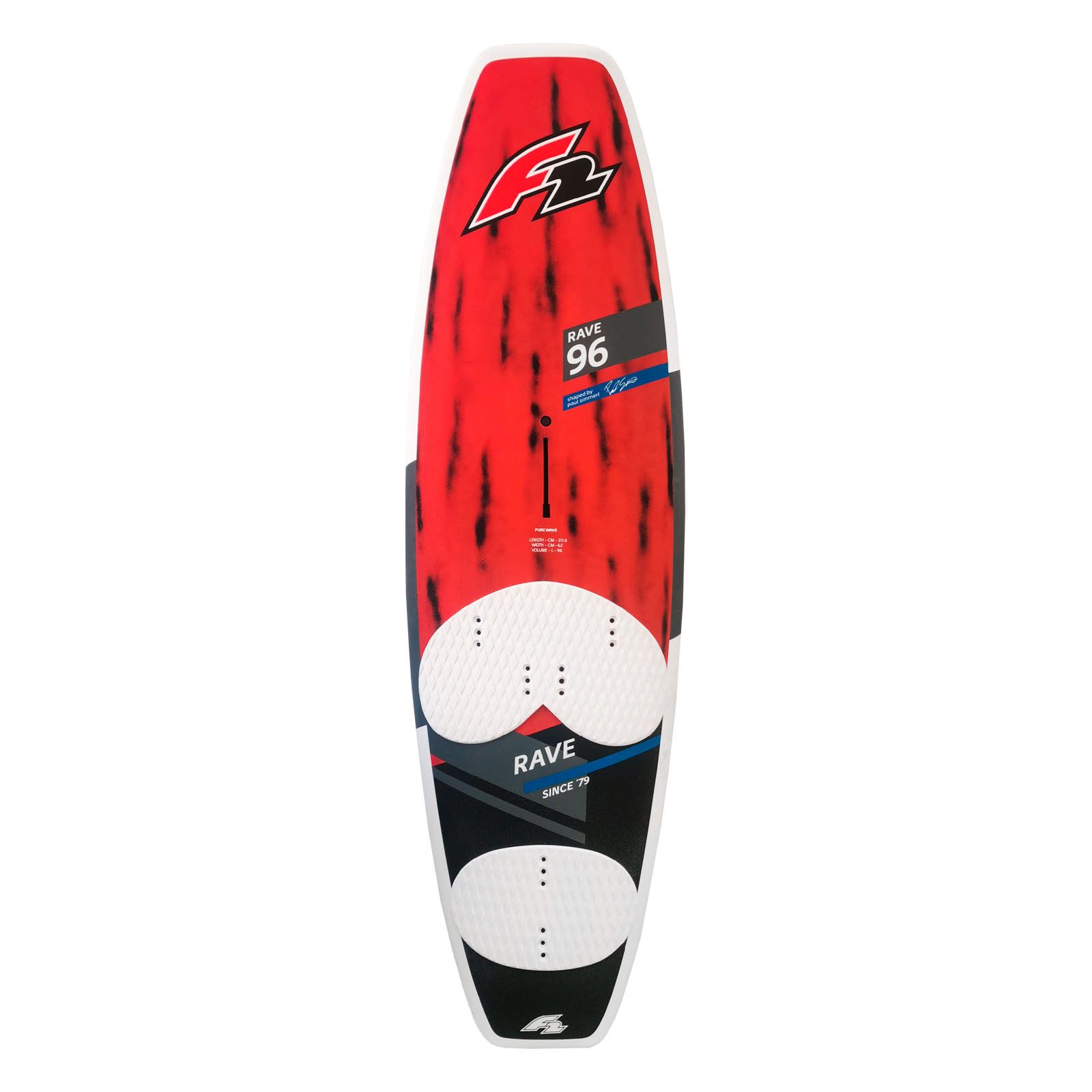 F2 Windsurfboard F2 Sale Windsurfboard Rave 96L Rot/Schwarz Modell 2022/23 NEU, Surfbrett